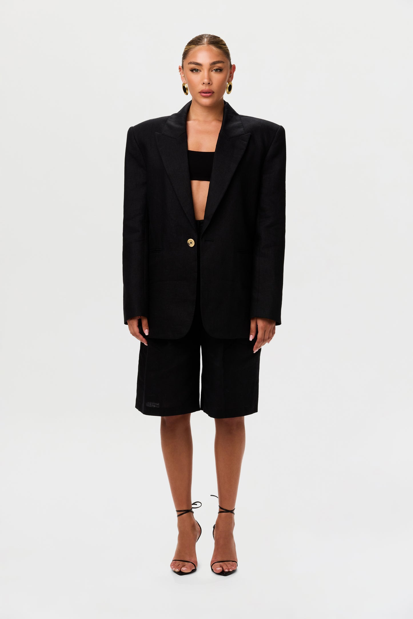 Linen Bermuda Wide Leg Short