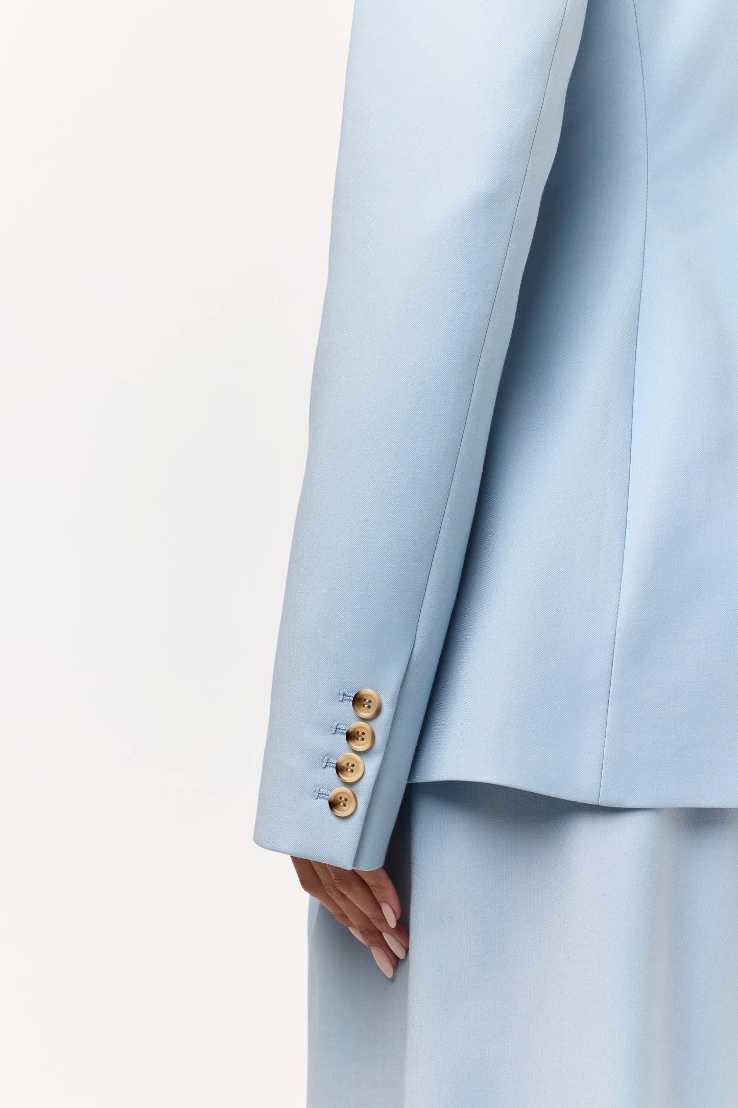 Power Shoulder Fitted Suit Blazer