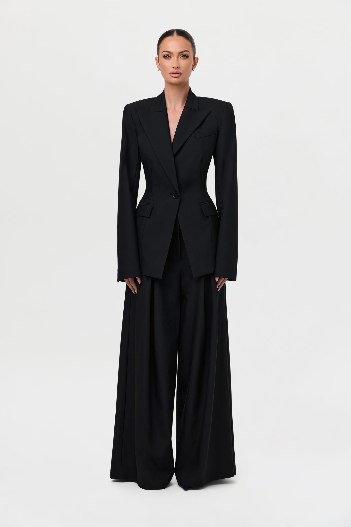 Suiting Pleated Wide-Leg Pant