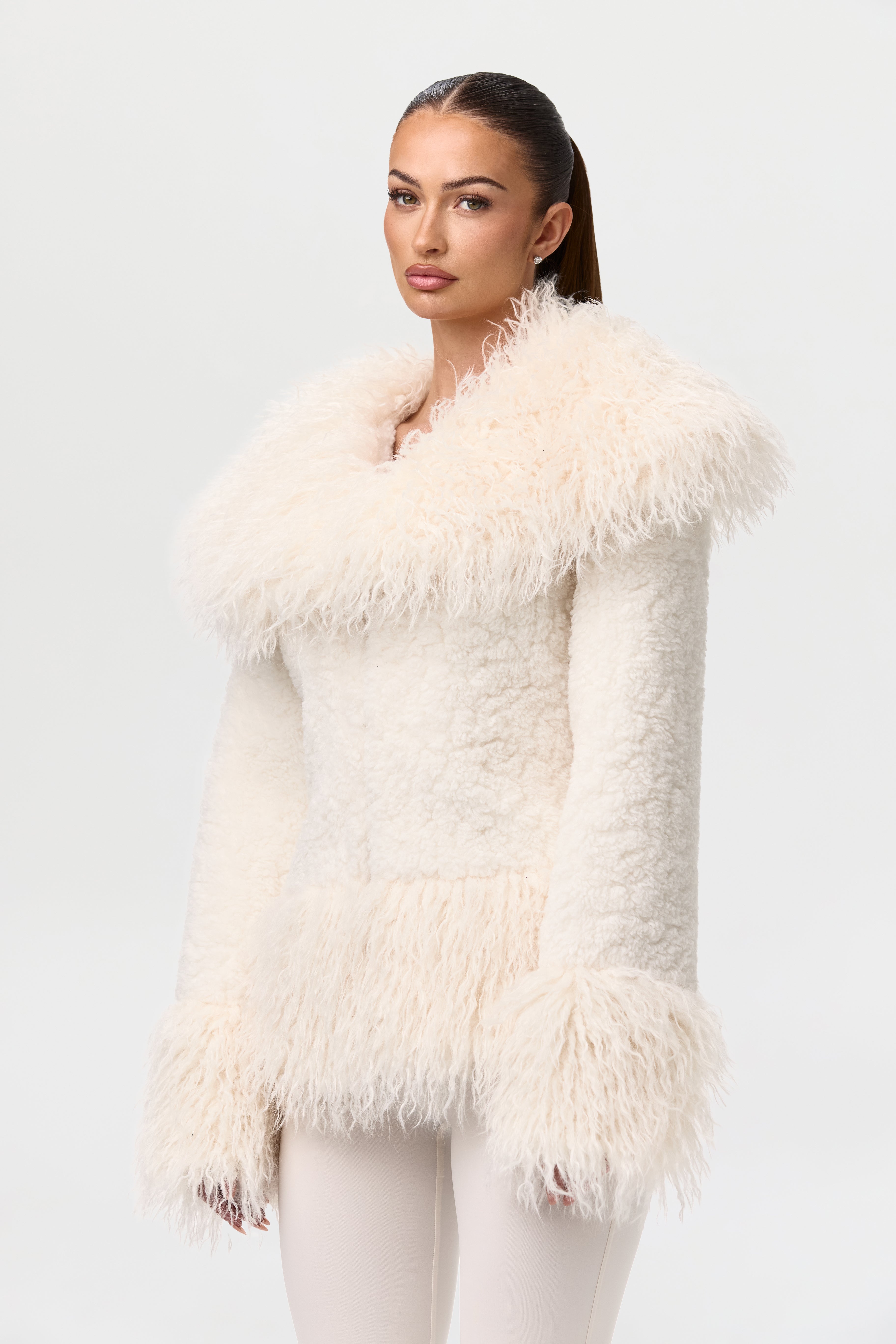 sherpa faux fur coat