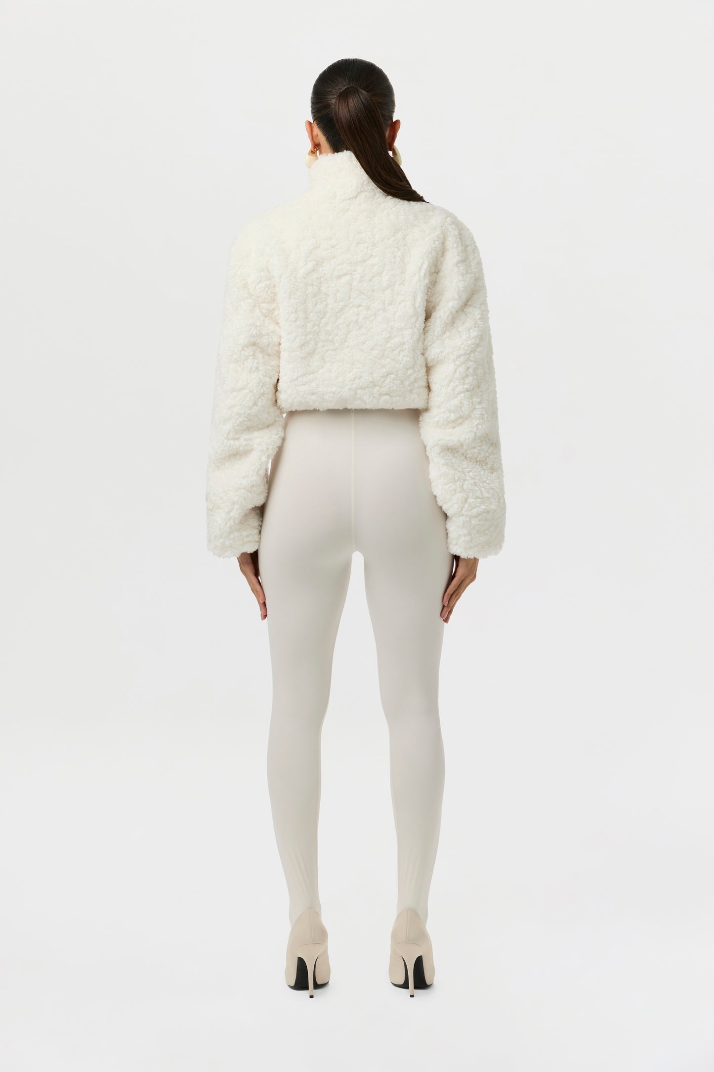 Sherpa Quarter-Zip Cropped Sweater