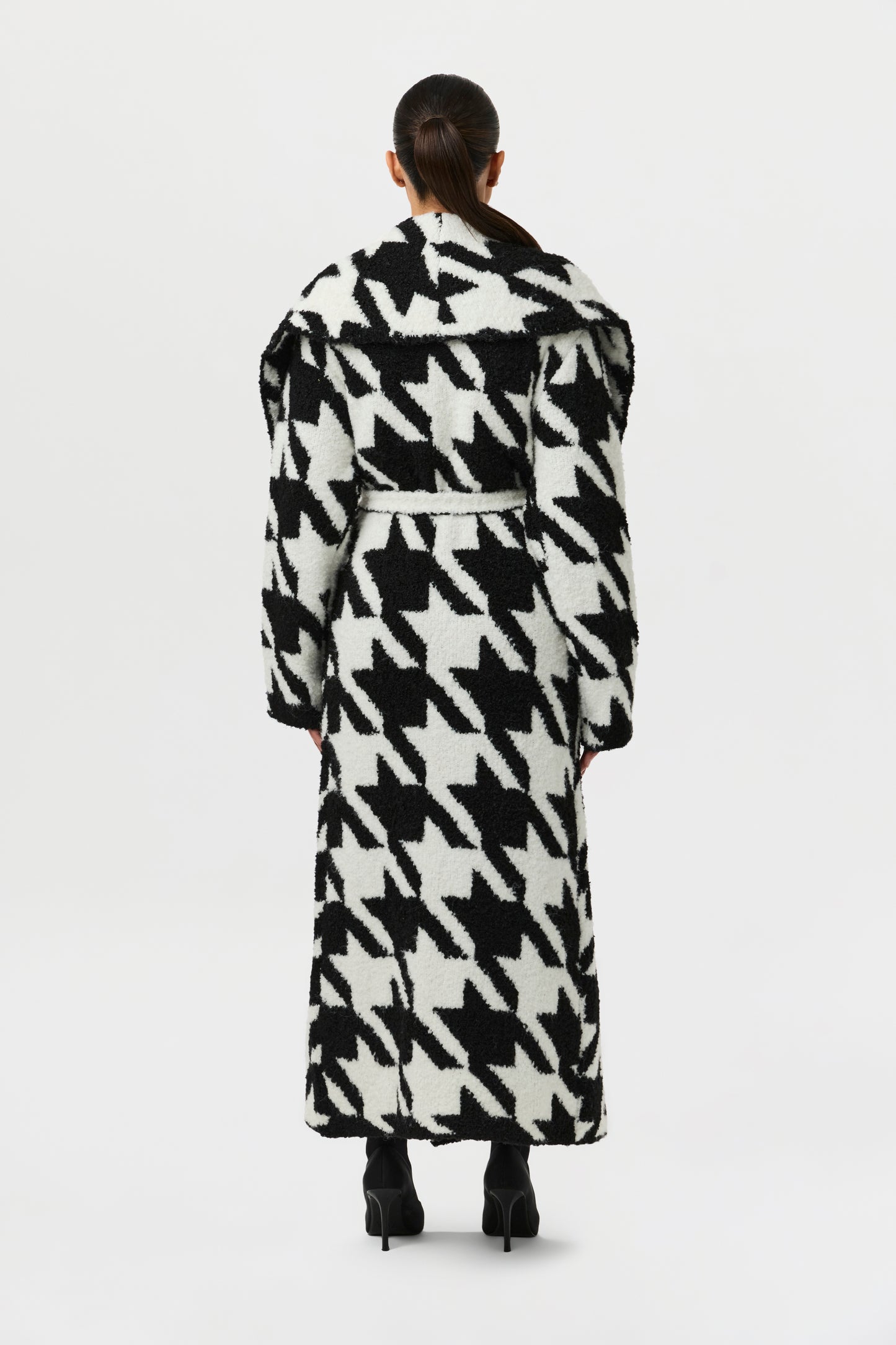 Bouclé Houndstooth Coat
