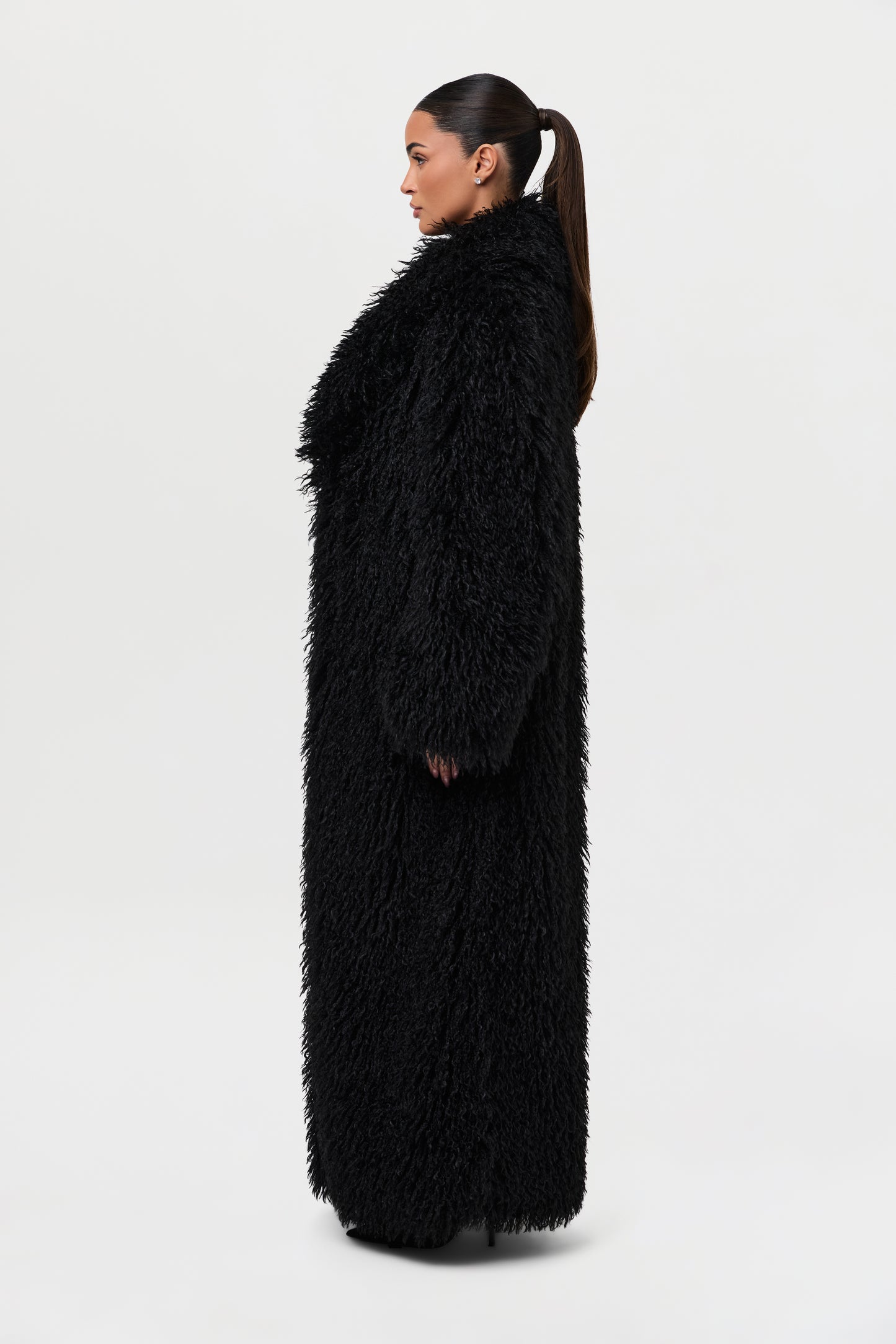 Faux Fur Plush Long Coat