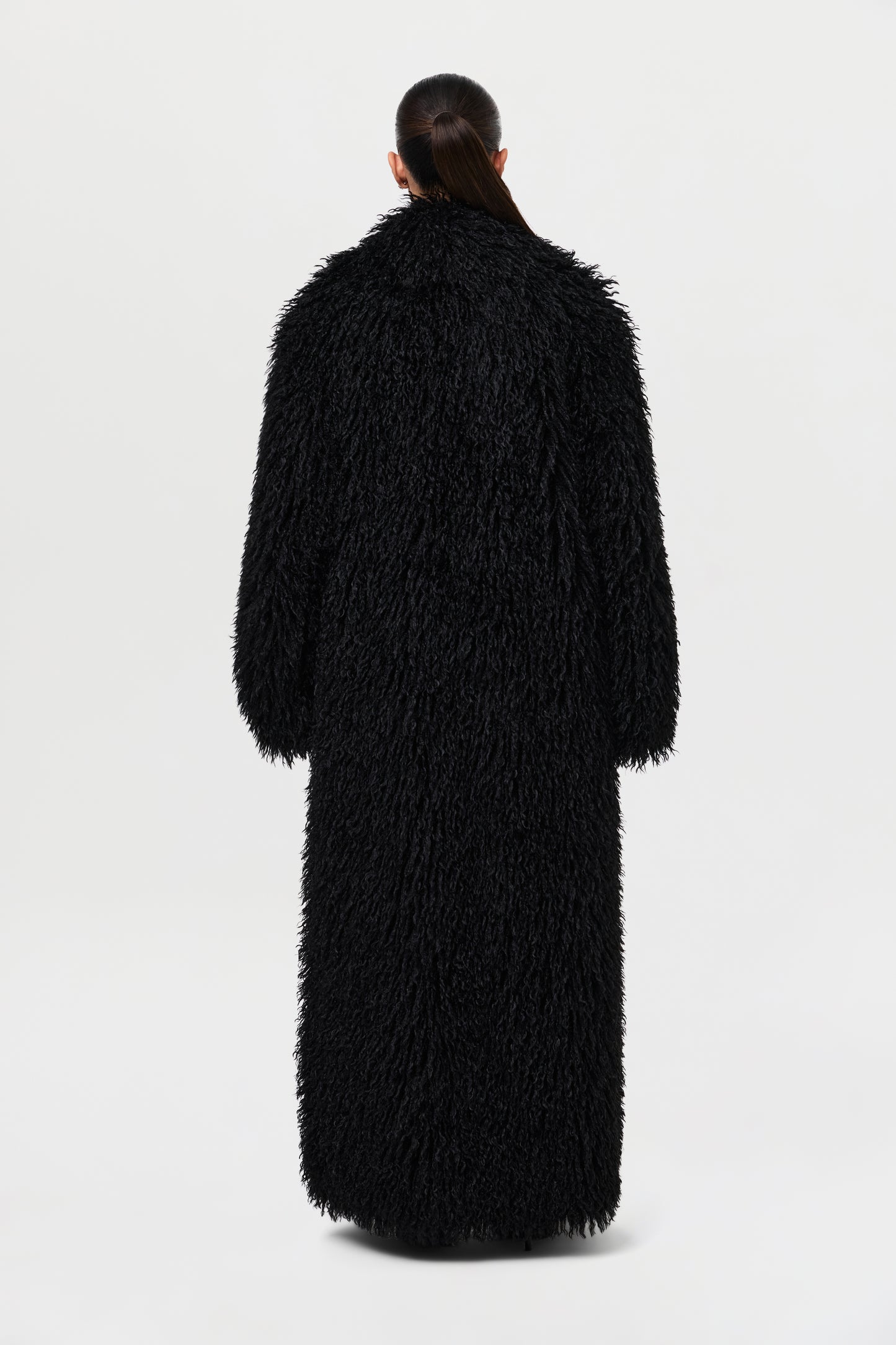 Faux Fur Plush Long Coat