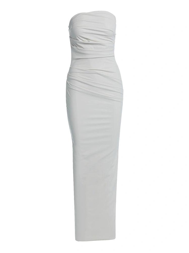 Naked Wardrobe Womens Houndstooth-Print Crisscross Dress (White, M