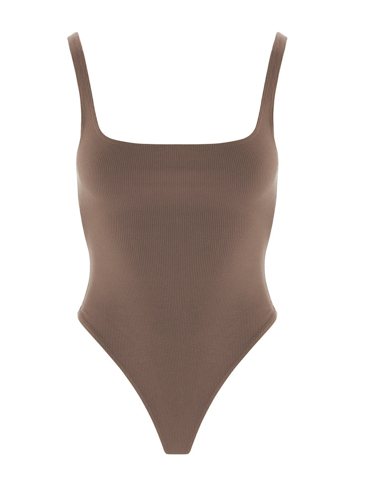 Scooped Up Ribbed Bodysuit - Women's Bodysuits