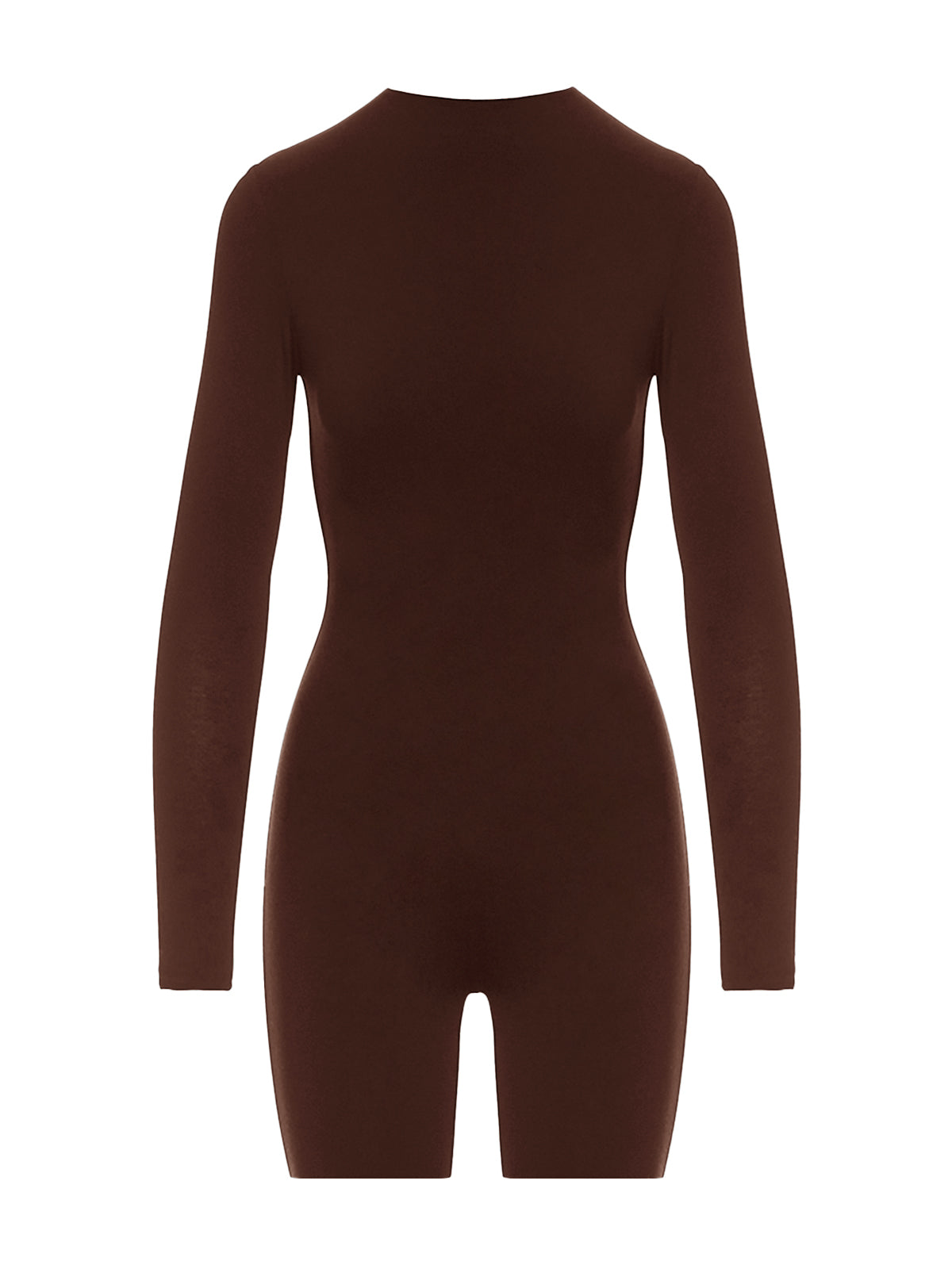 Naked Wardrobe BROWN Women's Long Sleeve Key Hole Jumpsuit, US L 