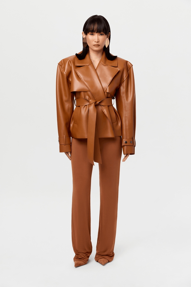 Vegan Leather Trench Jacket