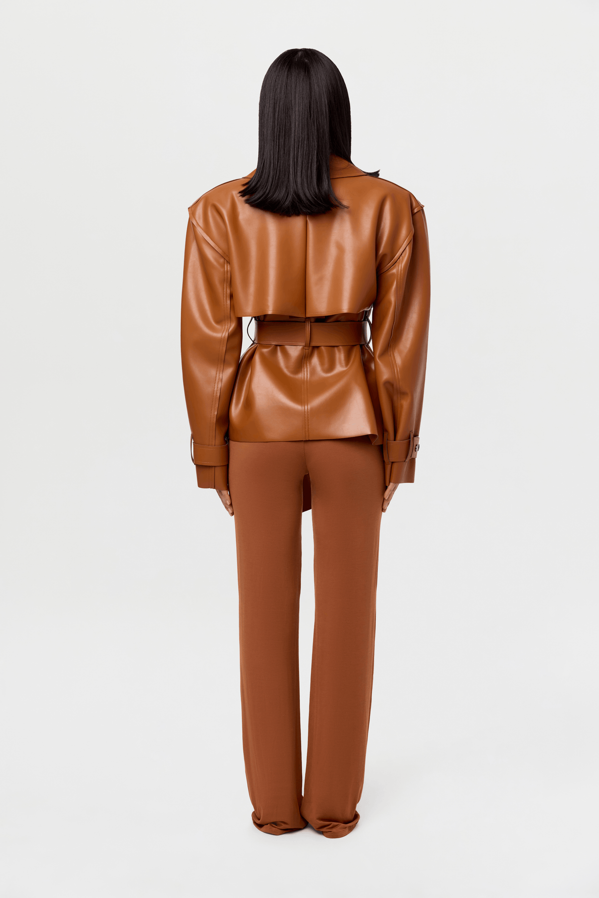 Vegan Leather Trench Jacket