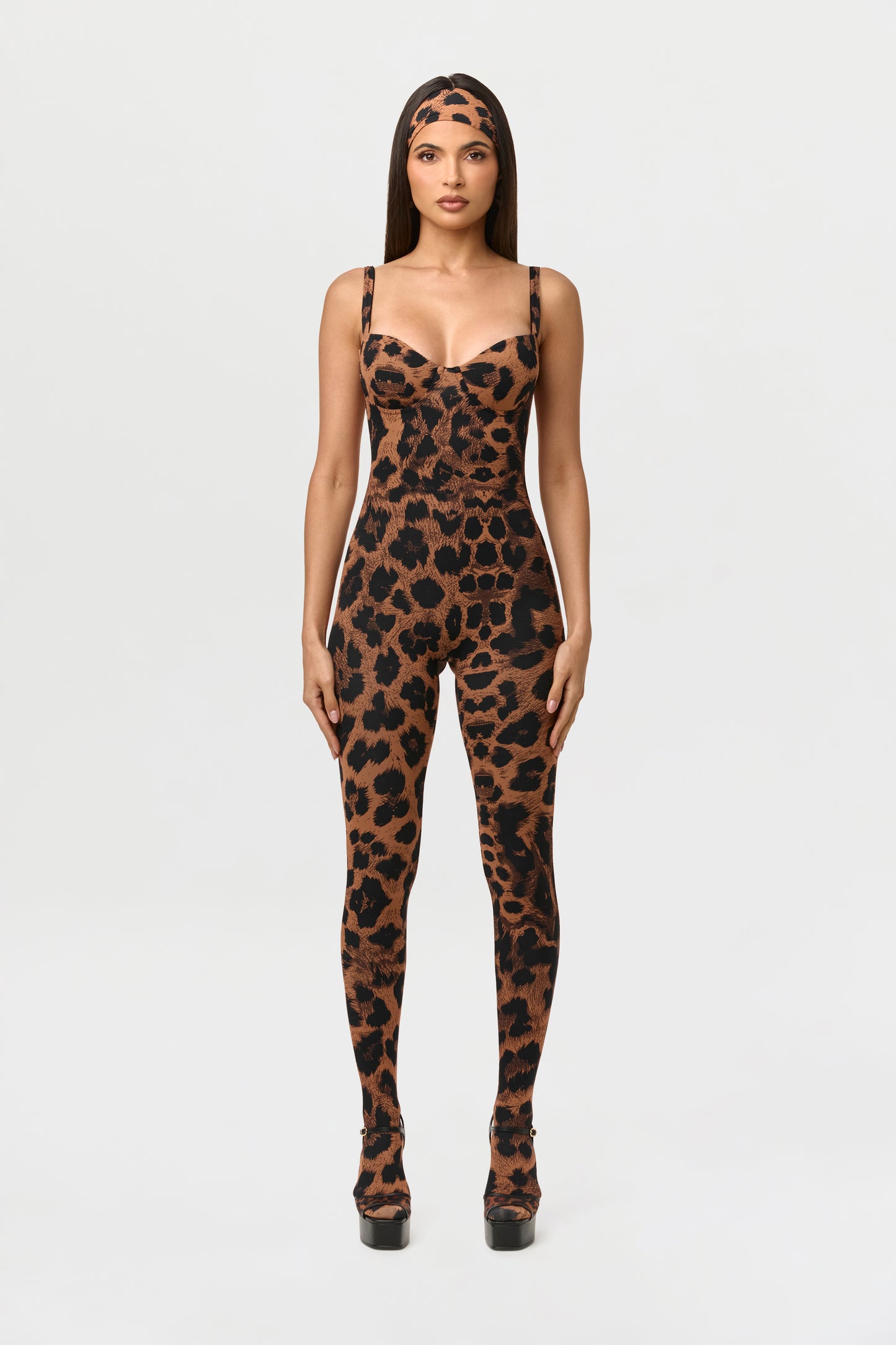 Naked Print Open Back Jumpsuit