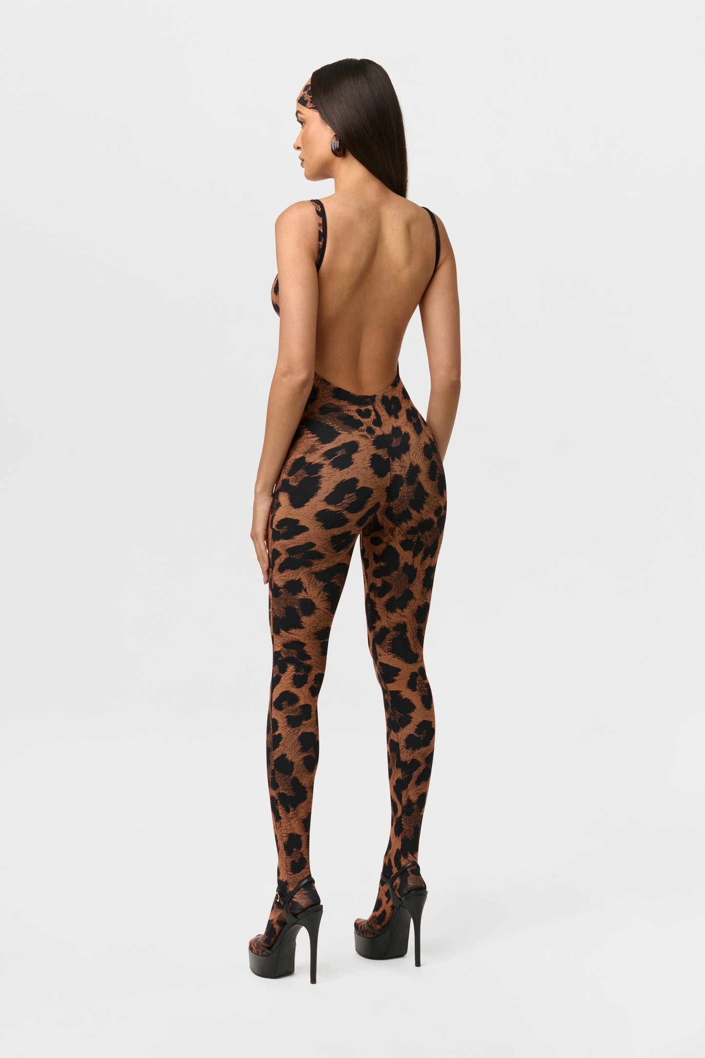 Naked Print Open Back Jumpsuit