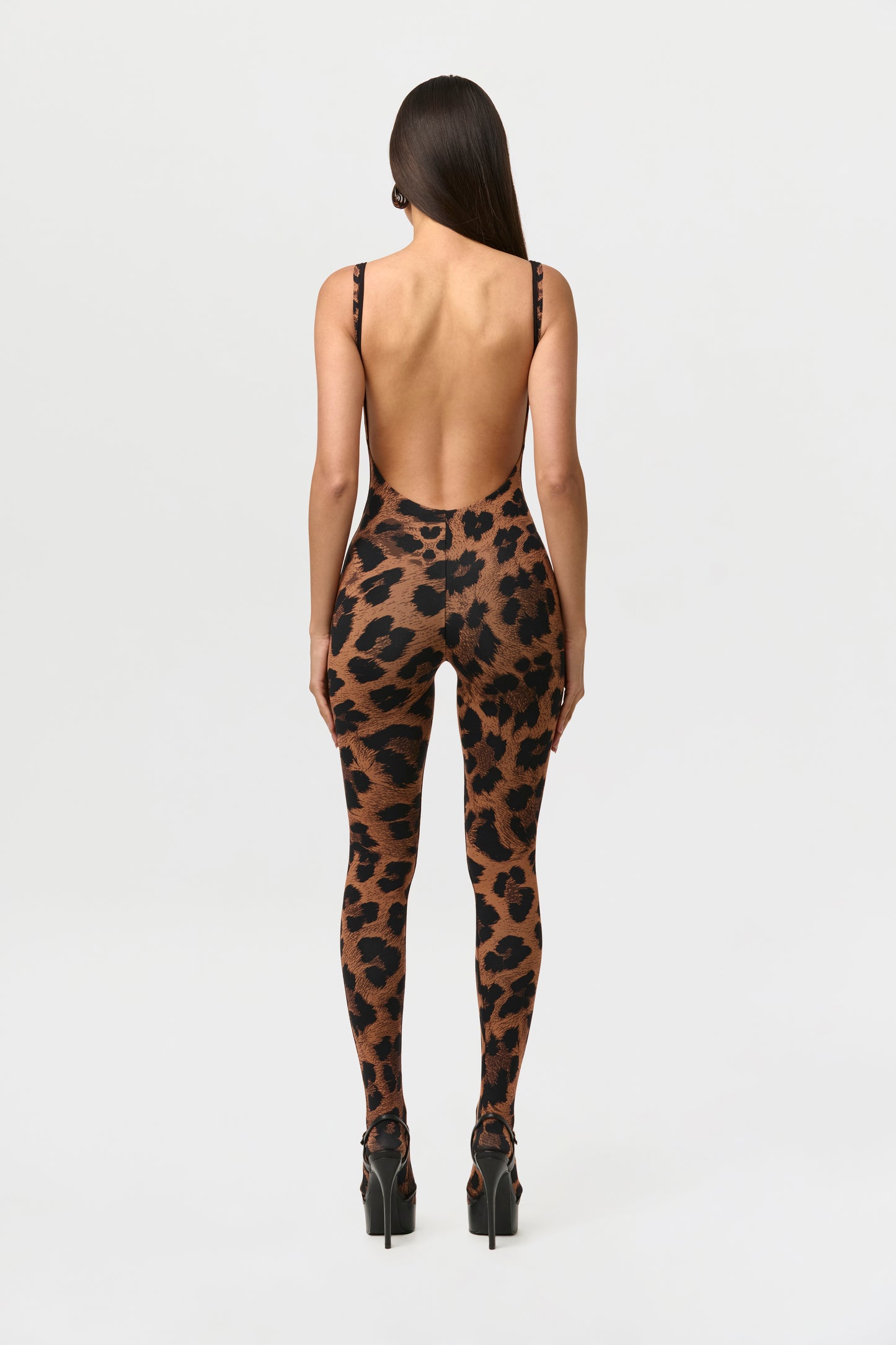 Naked Print Open Back Jumpsuit