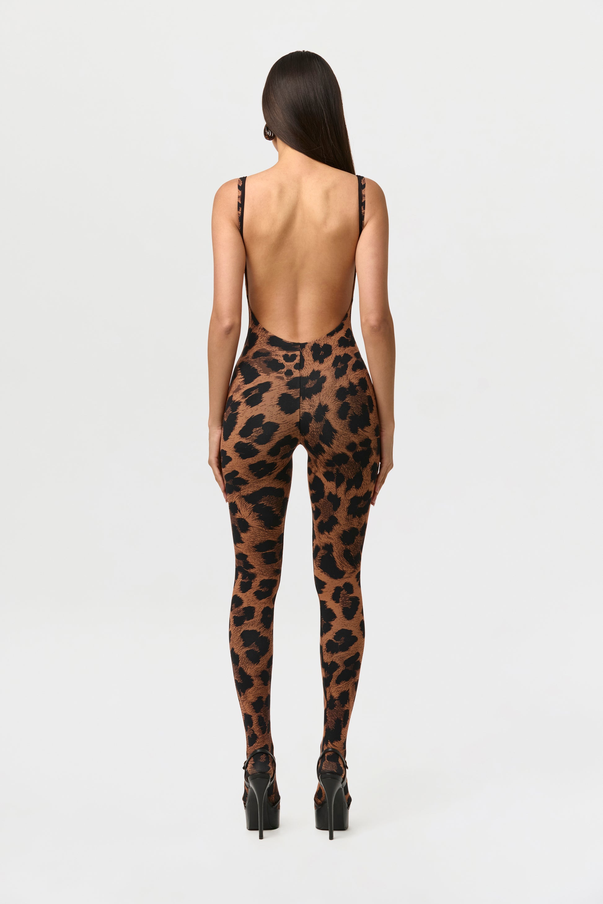 Naked Print Open Back Jumpsuit