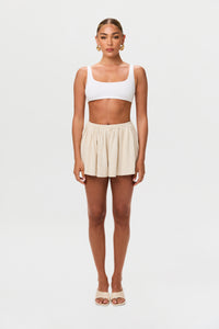 Linen Pleated Shorts