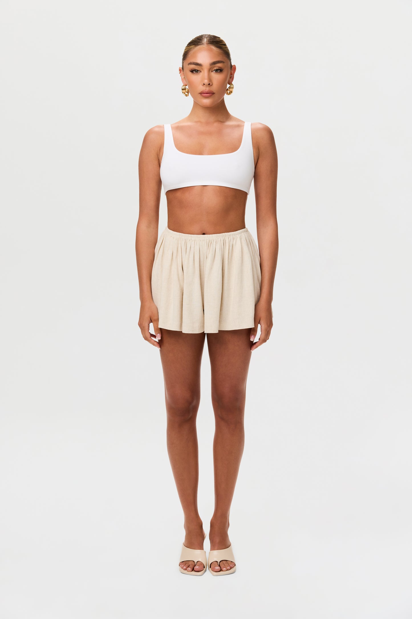 Linen Pleated Shorts