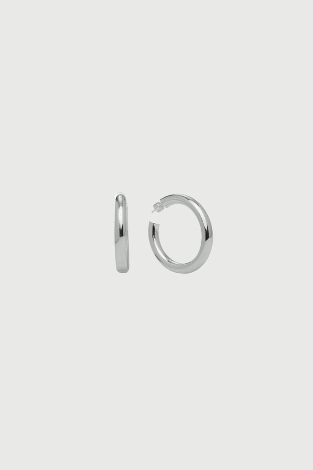 Silver Medium Hoops