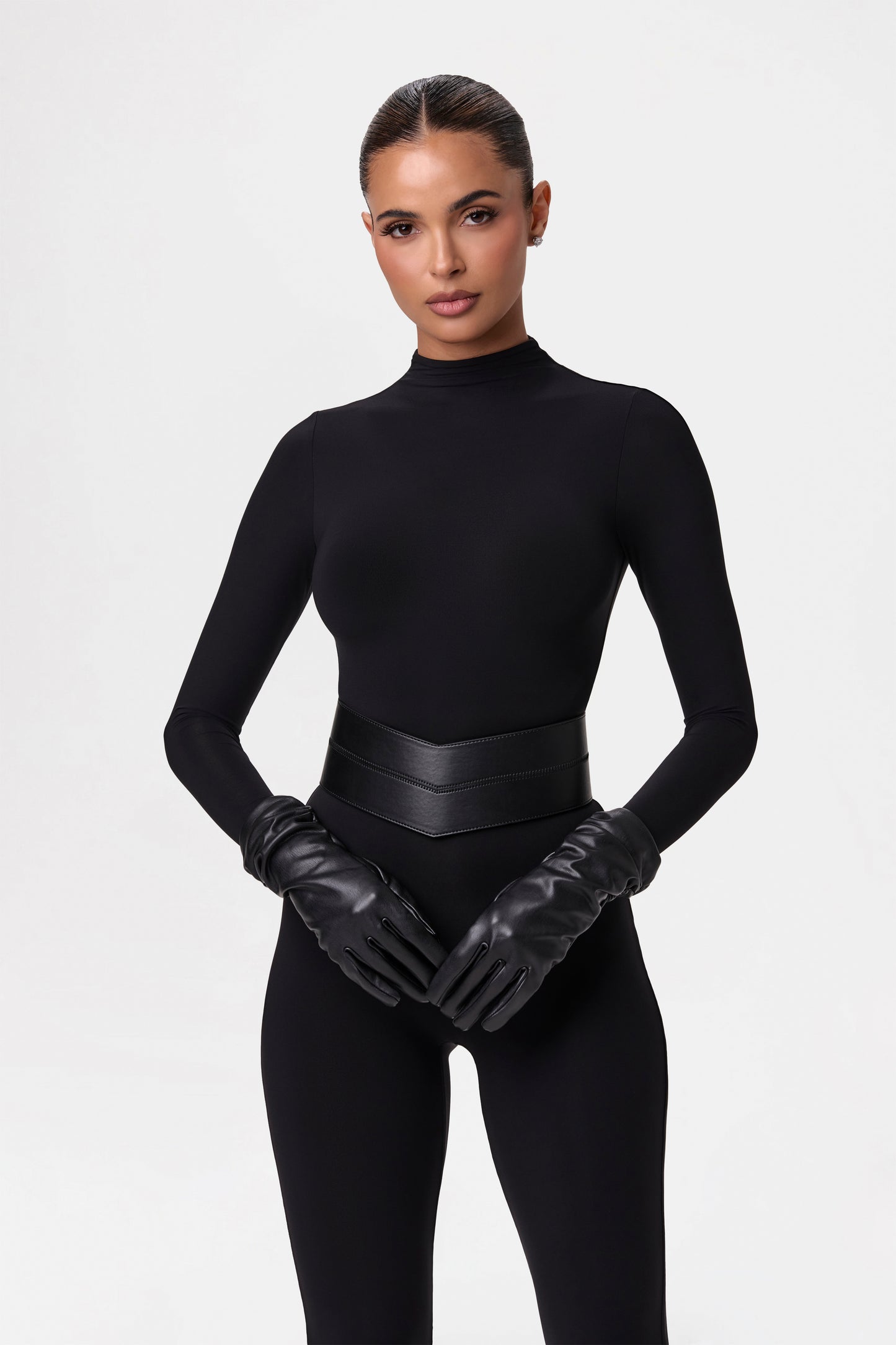 Vegan Leather Long Gloves