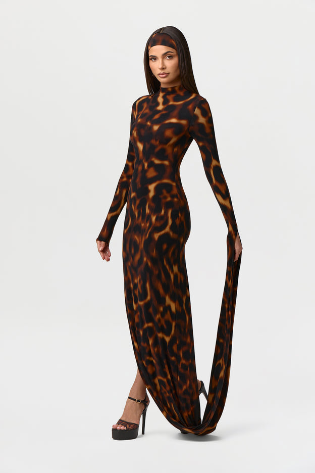 Bare Body Sleeve Drape Maxi Dress