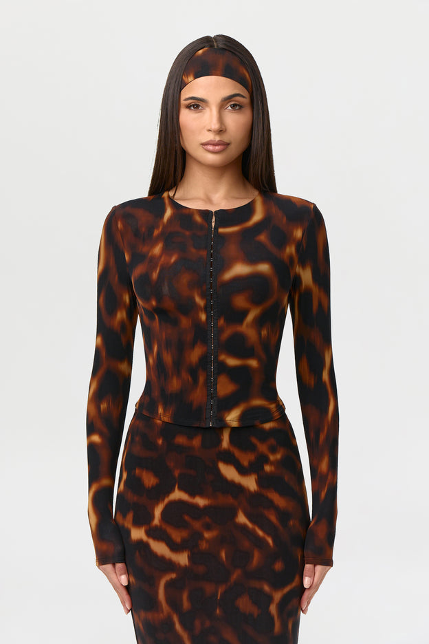 Bare Body Tortoise Cardigan Top