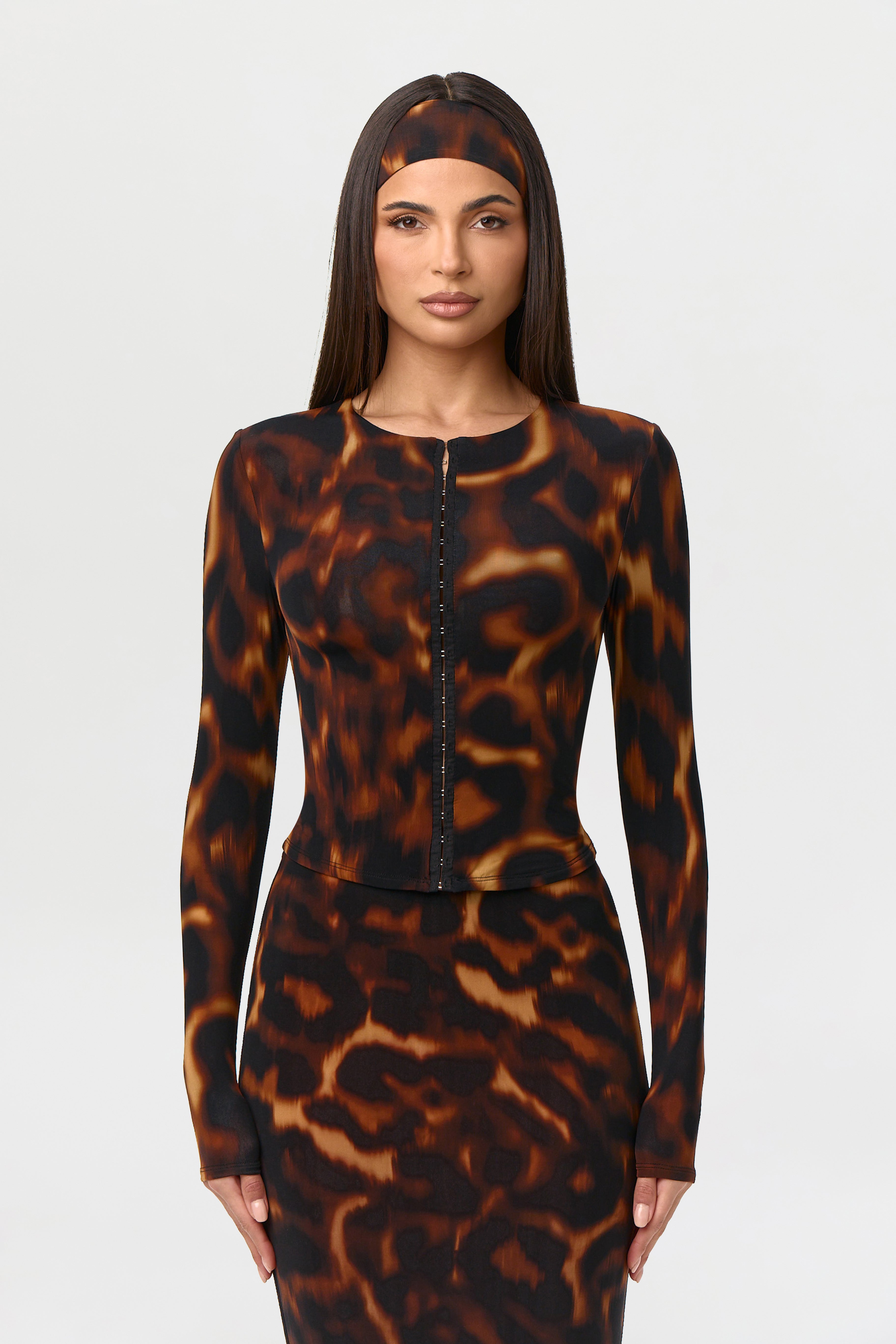 Bare Body Tortoise Cardigan Top