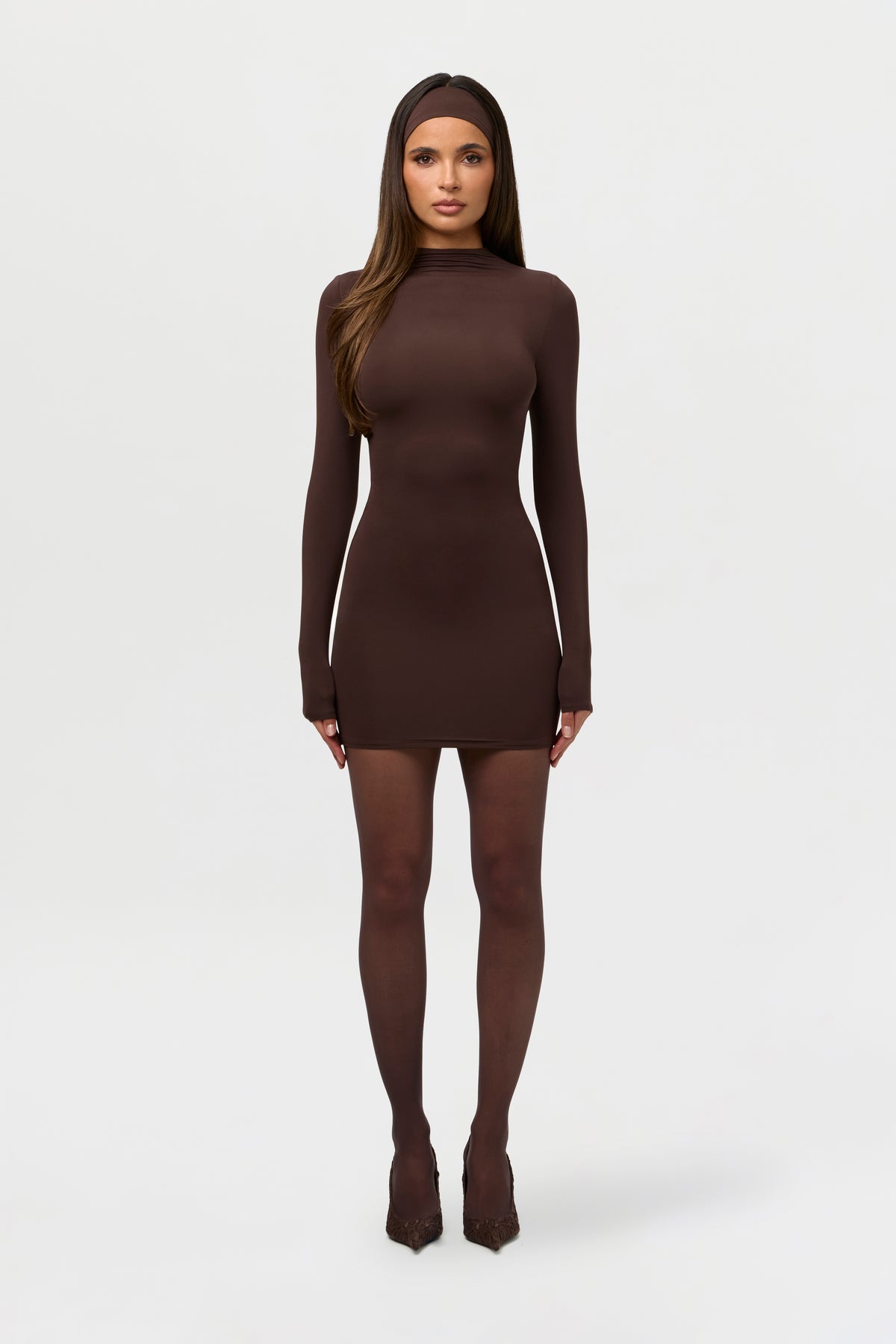 Naked Mock Neck Mini Dress