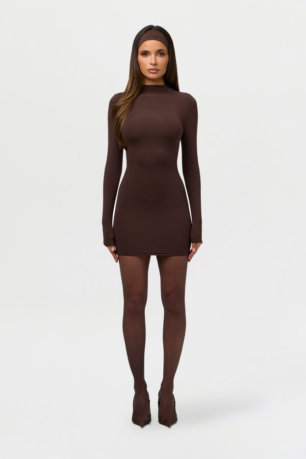 Naked Mock Neck Mini Dress