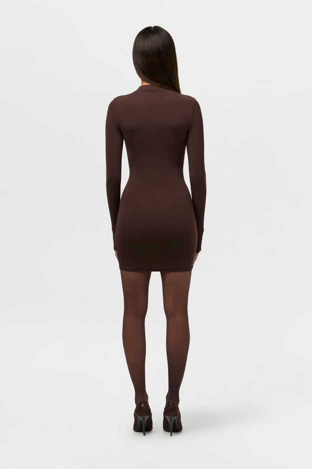 Naked Mock Neck Mini Dress