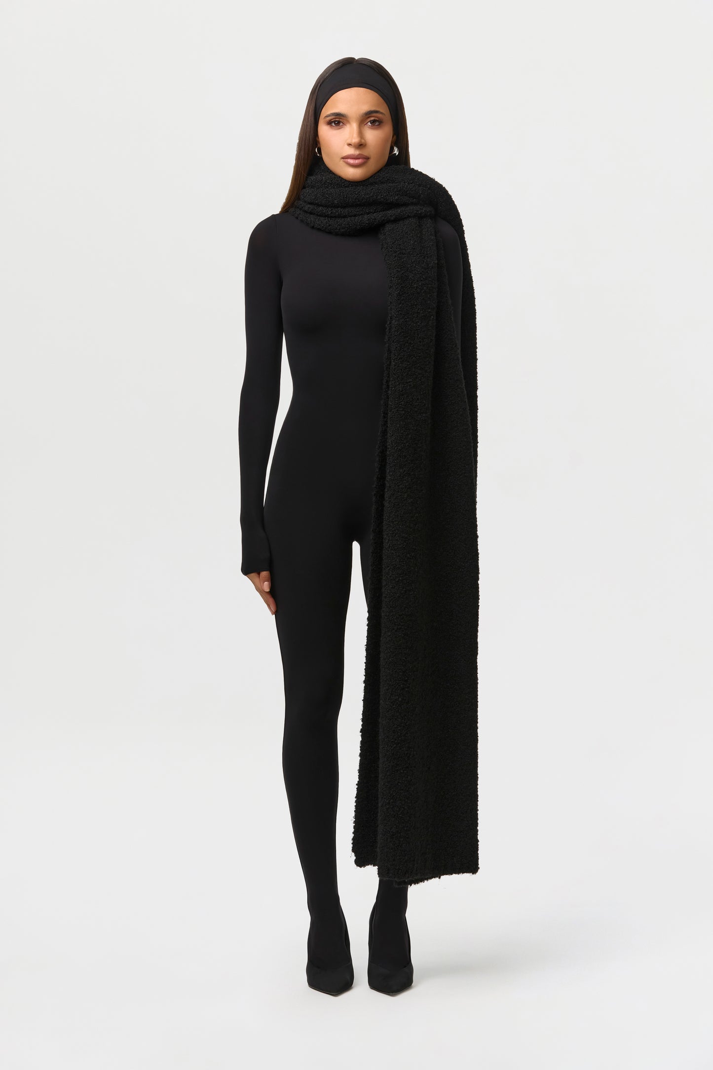Bouclé Knit Oversized Scarf
