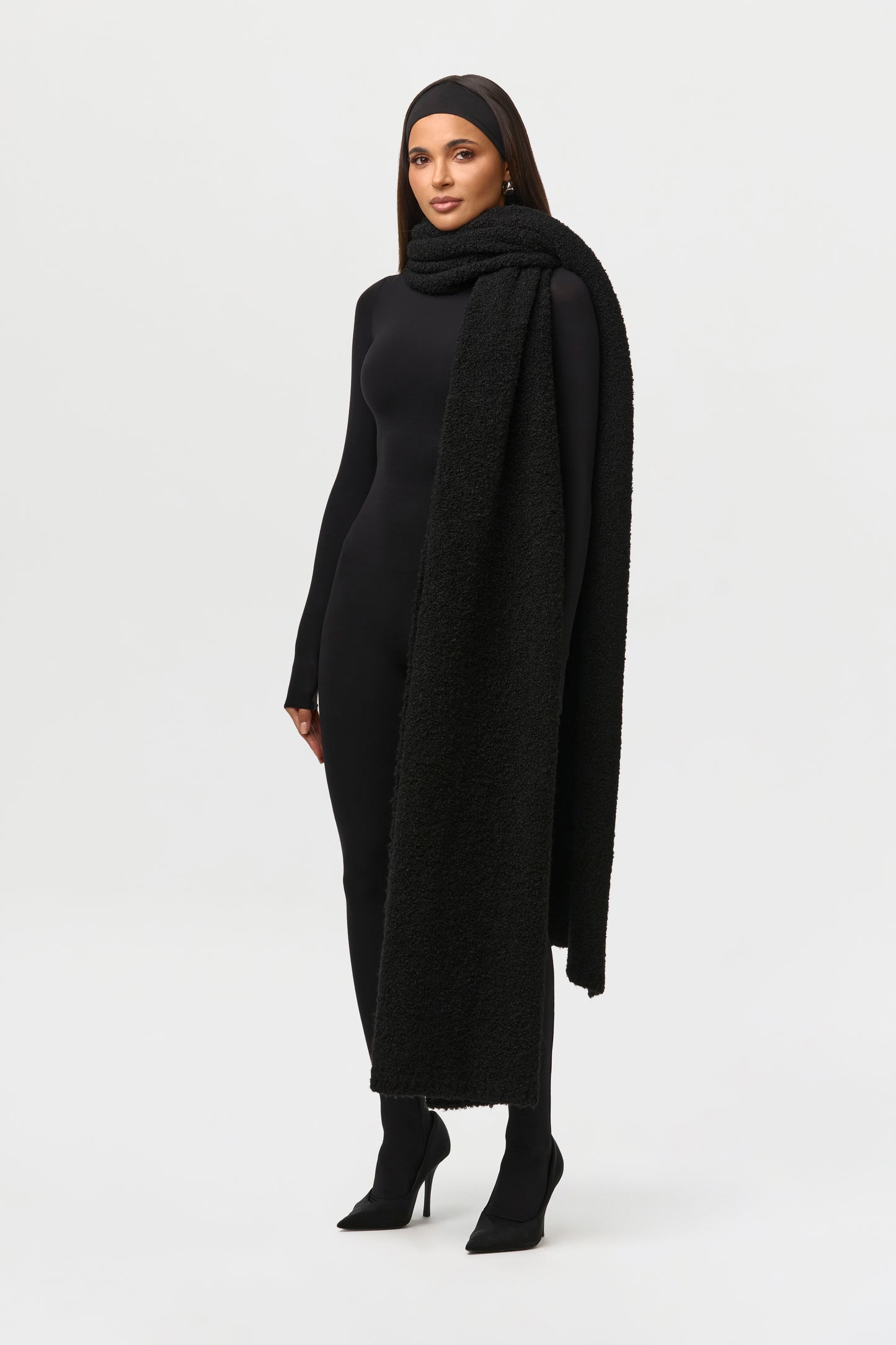 Bouclé Knit Oversized Scarf