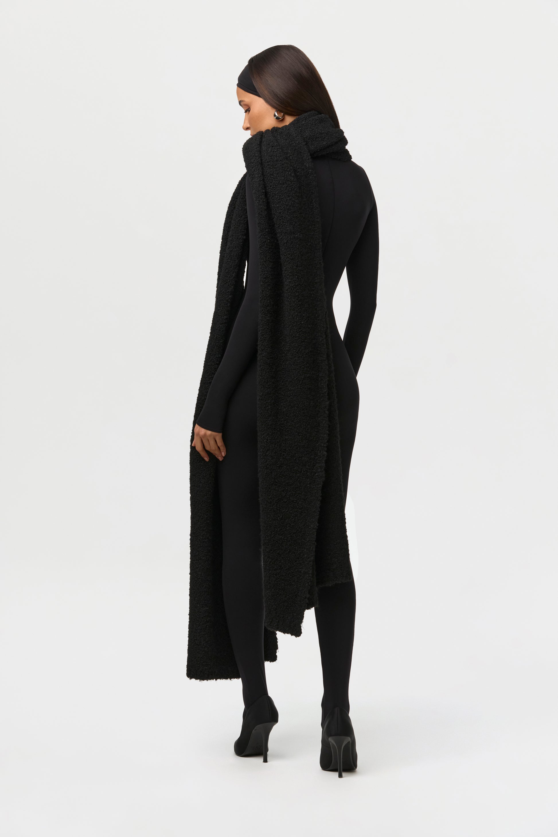 Bouclé Knit Oversized Scarf