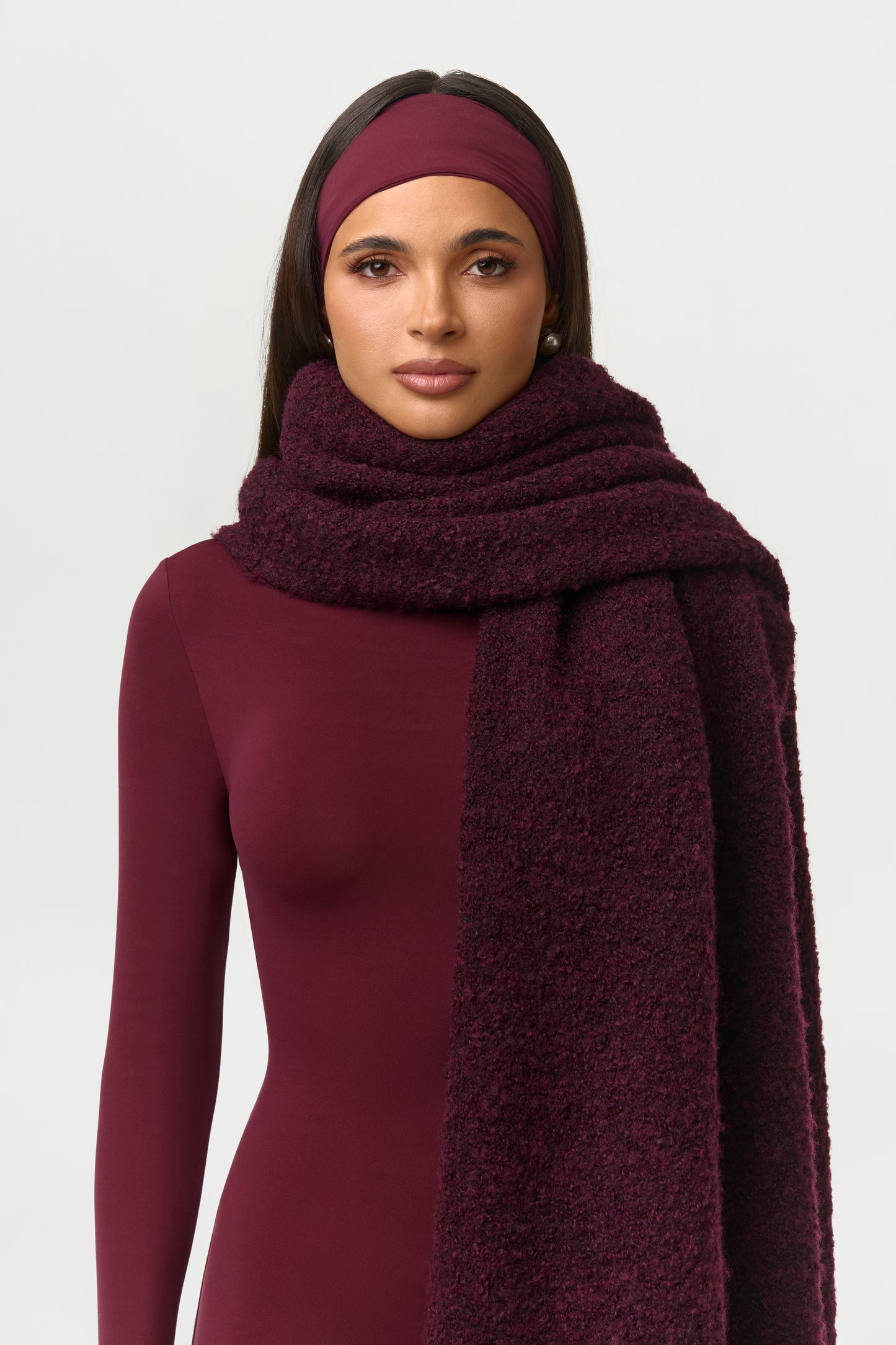 Bouclé Knit Oversized Scarf