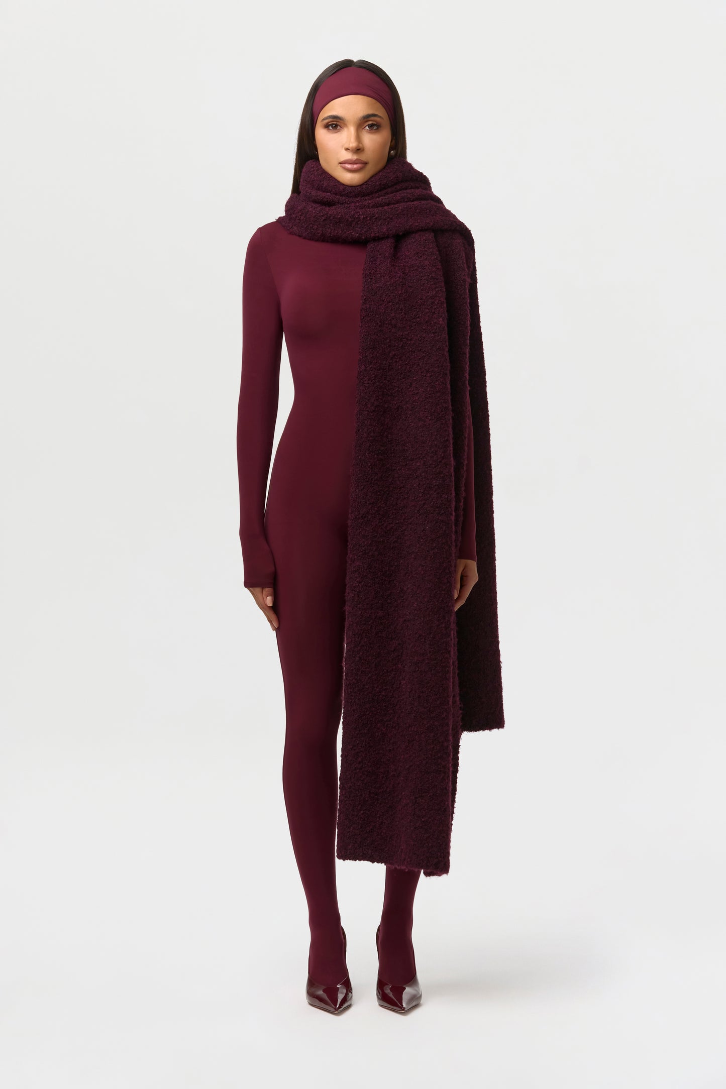 Bouclé Knit Oversized Scarf