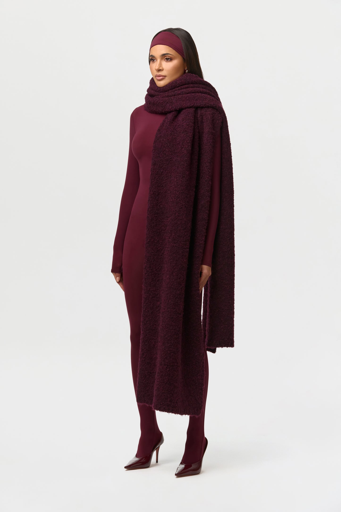 Bouclé Knit Oversized Scarf