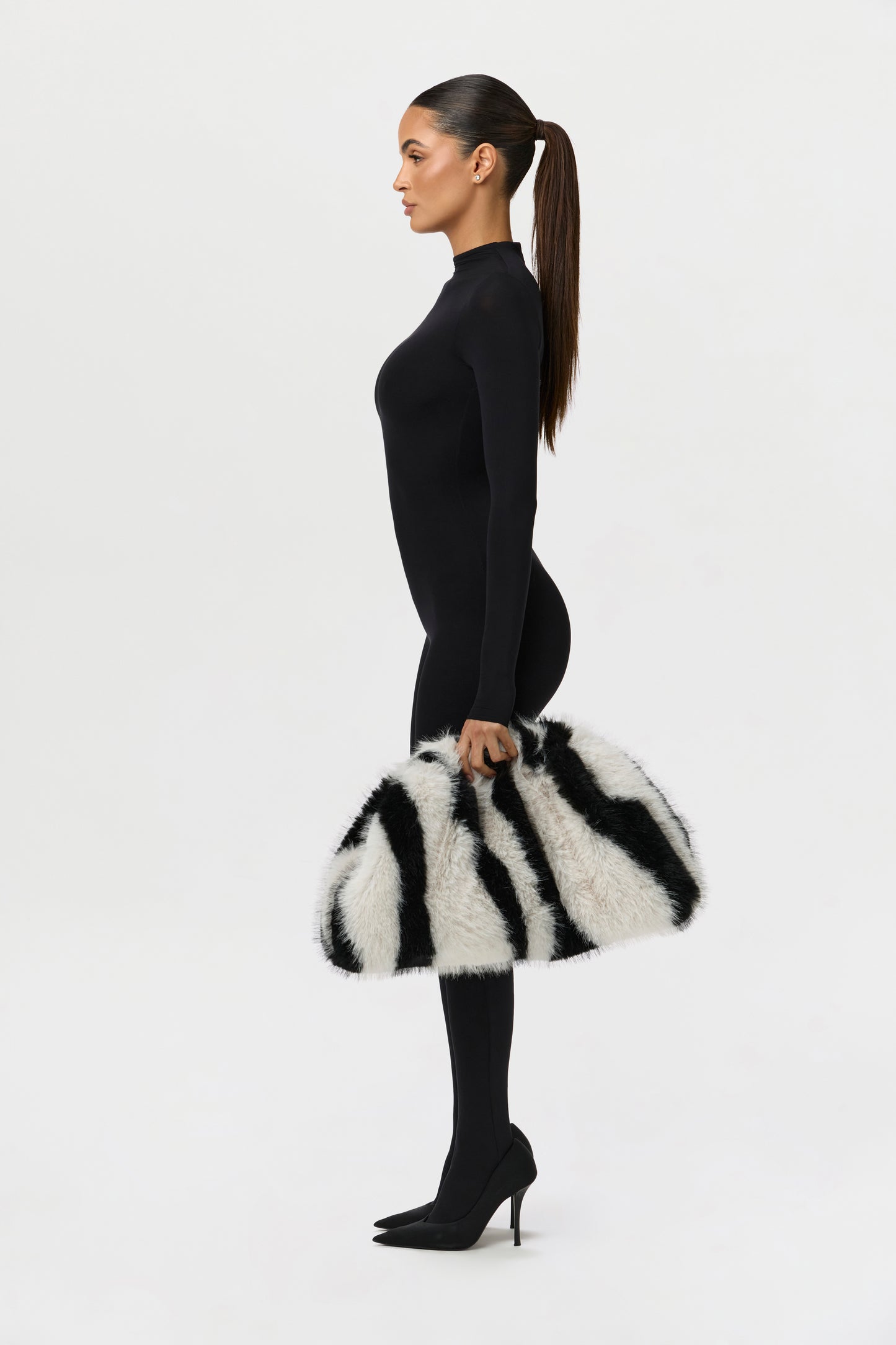 Faux Fur Animal Print Purse