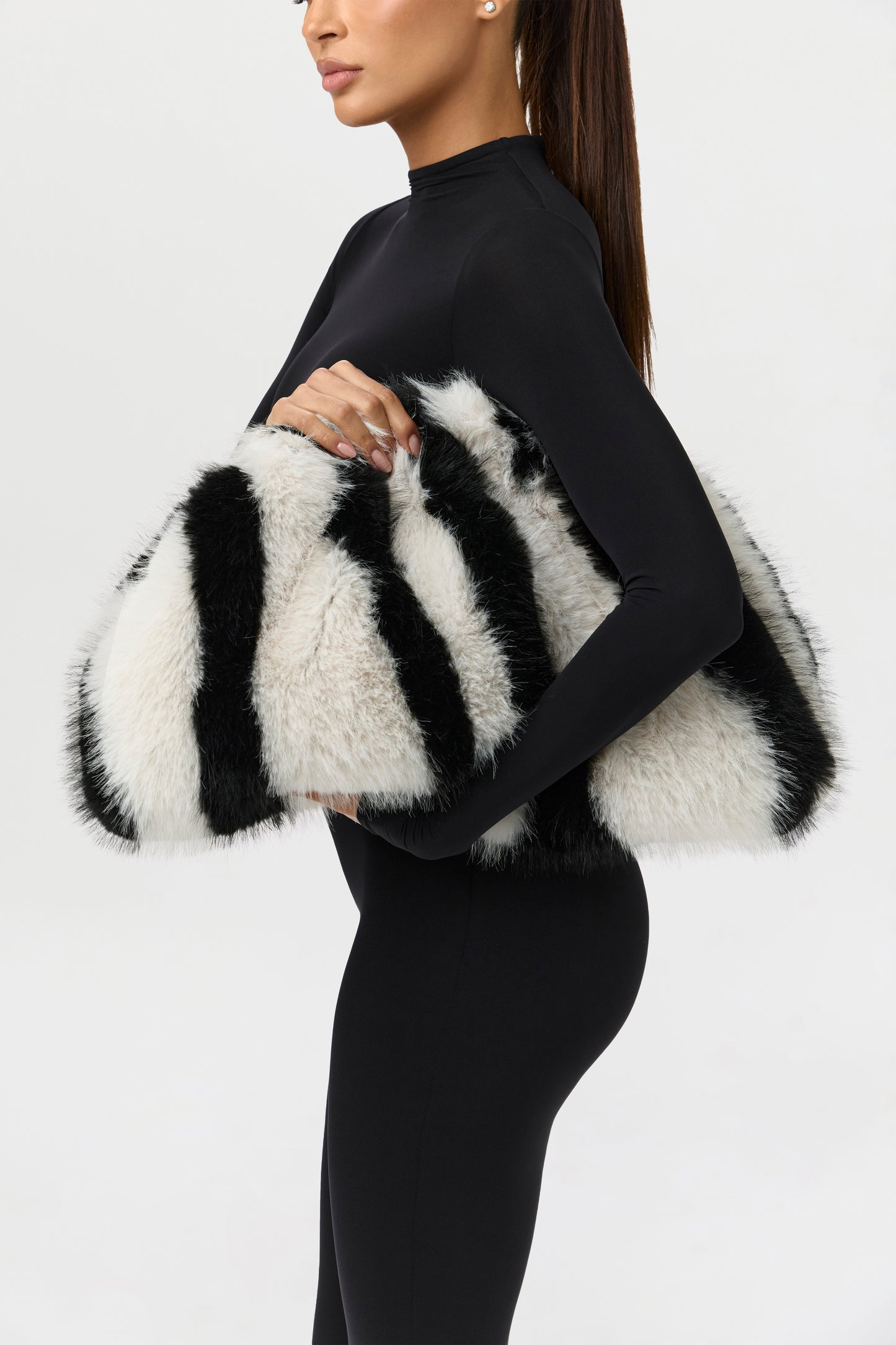 Faux Fur Animal Print Purse