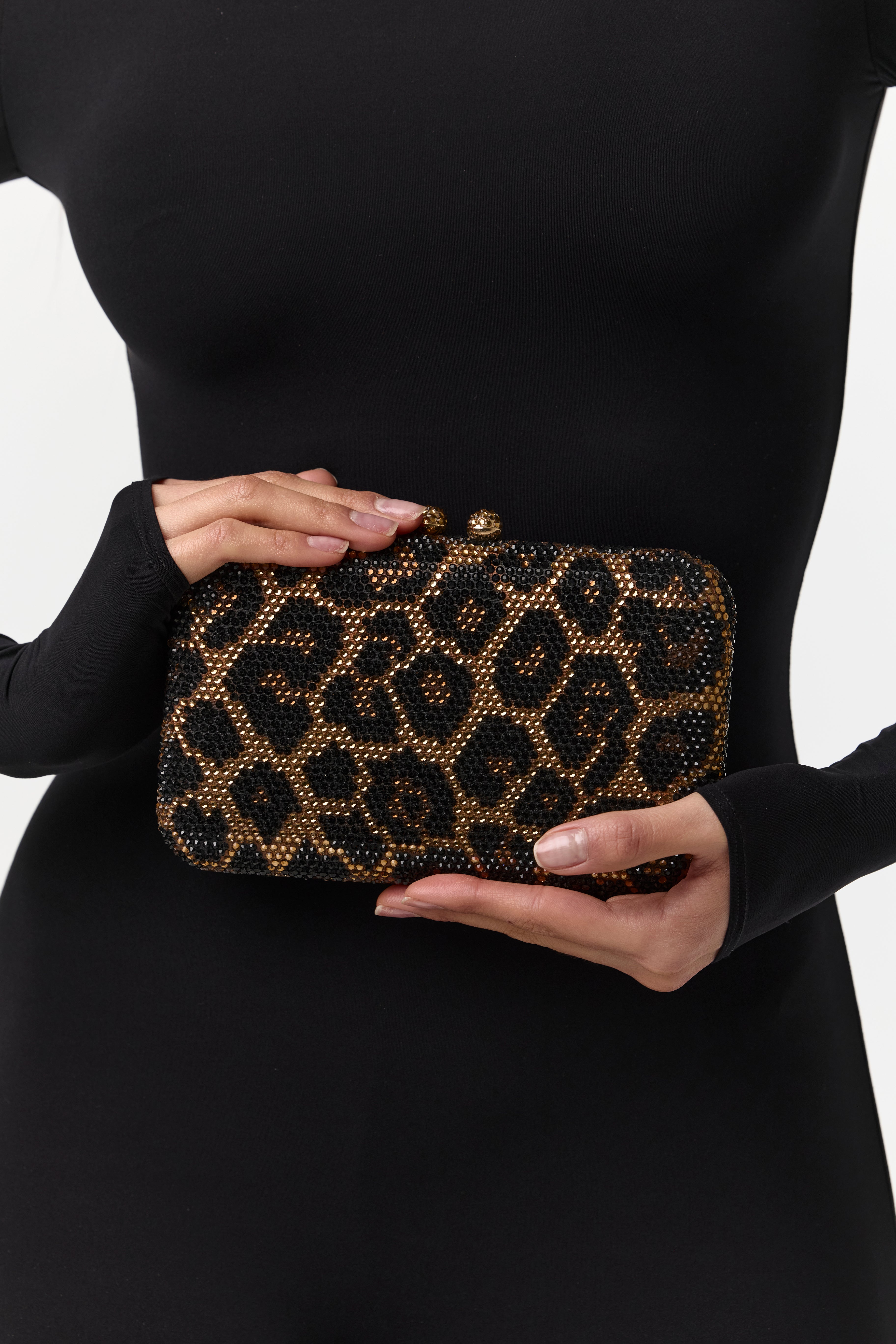 Tortoise Rhinestone Clutch