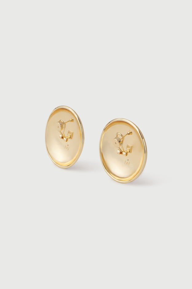 Gold Hammered Round Earrings