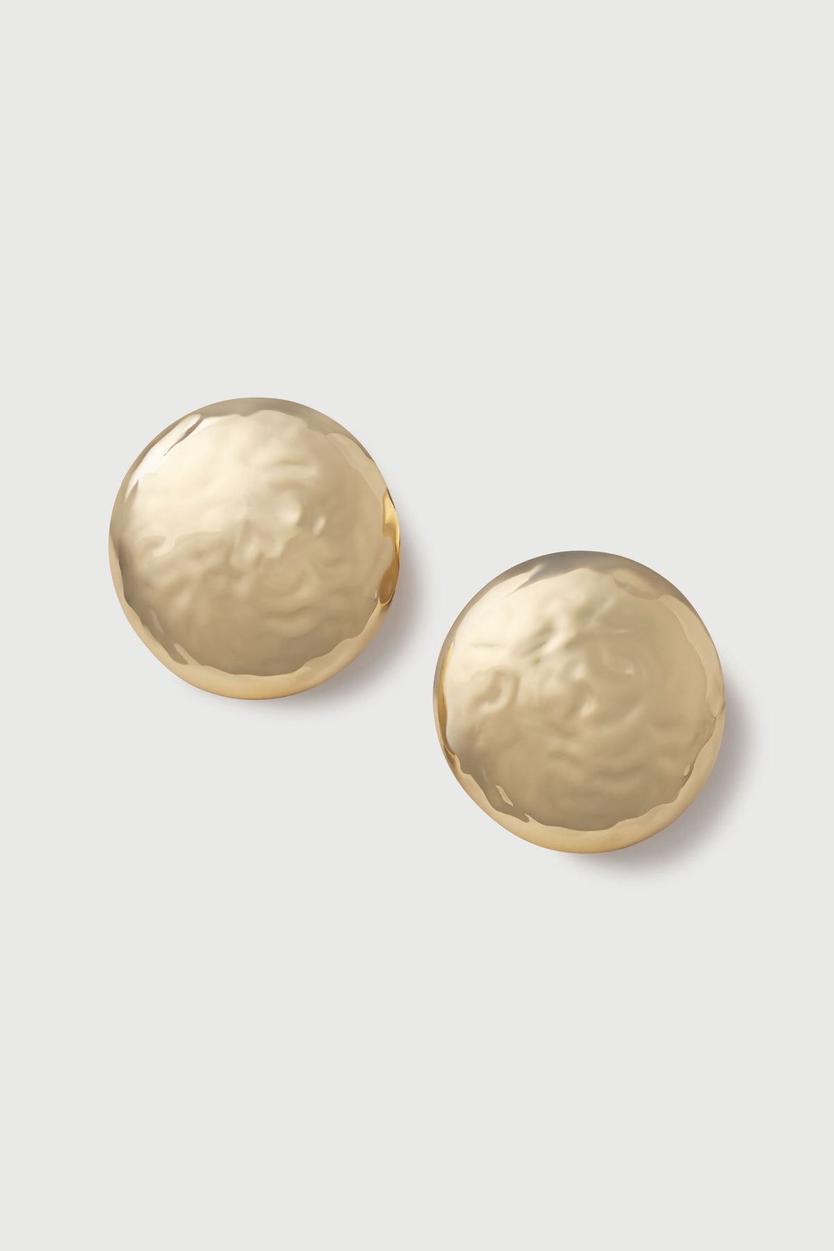 Gold Hammered Round Earrings