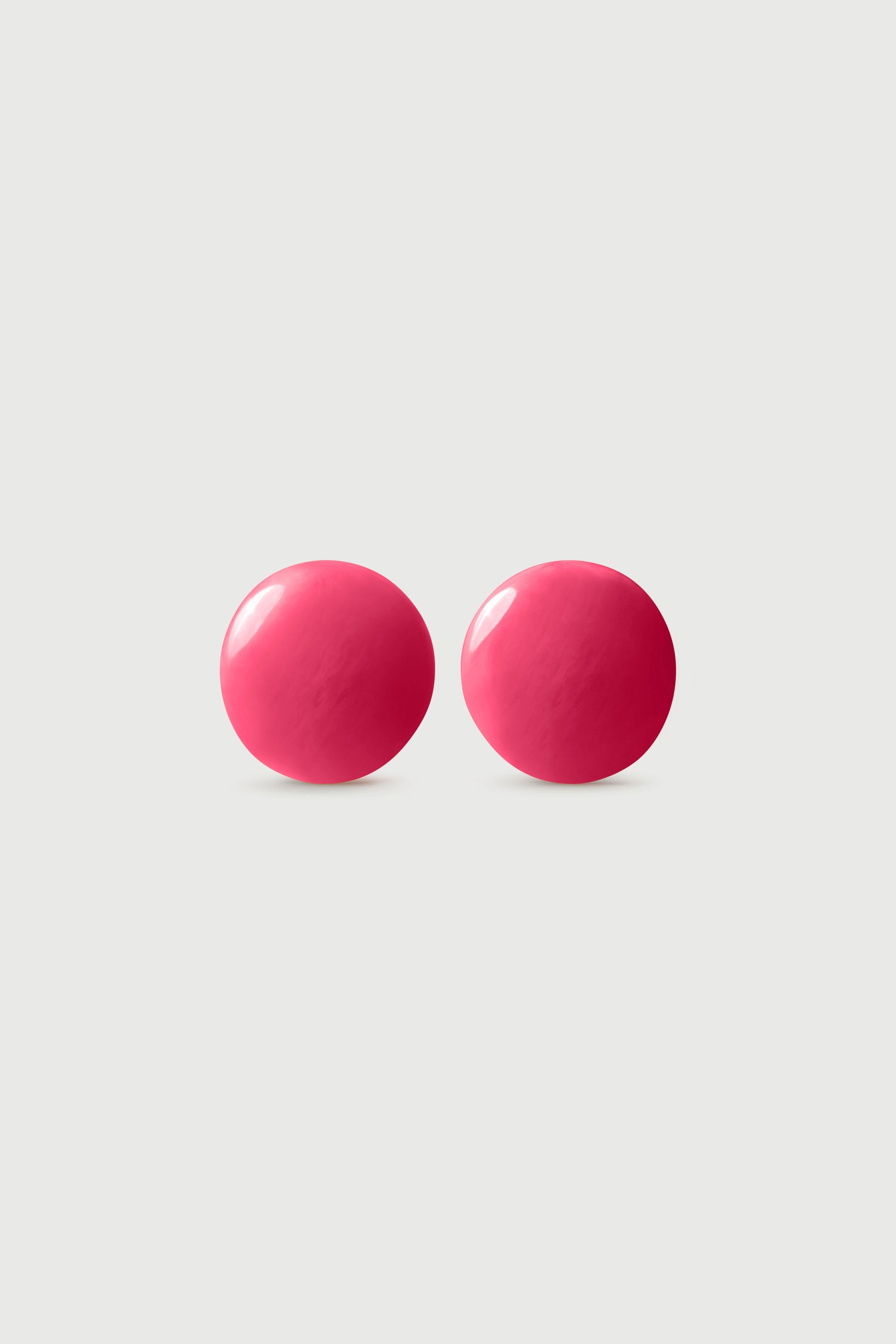 Pink Resin Round Earrings