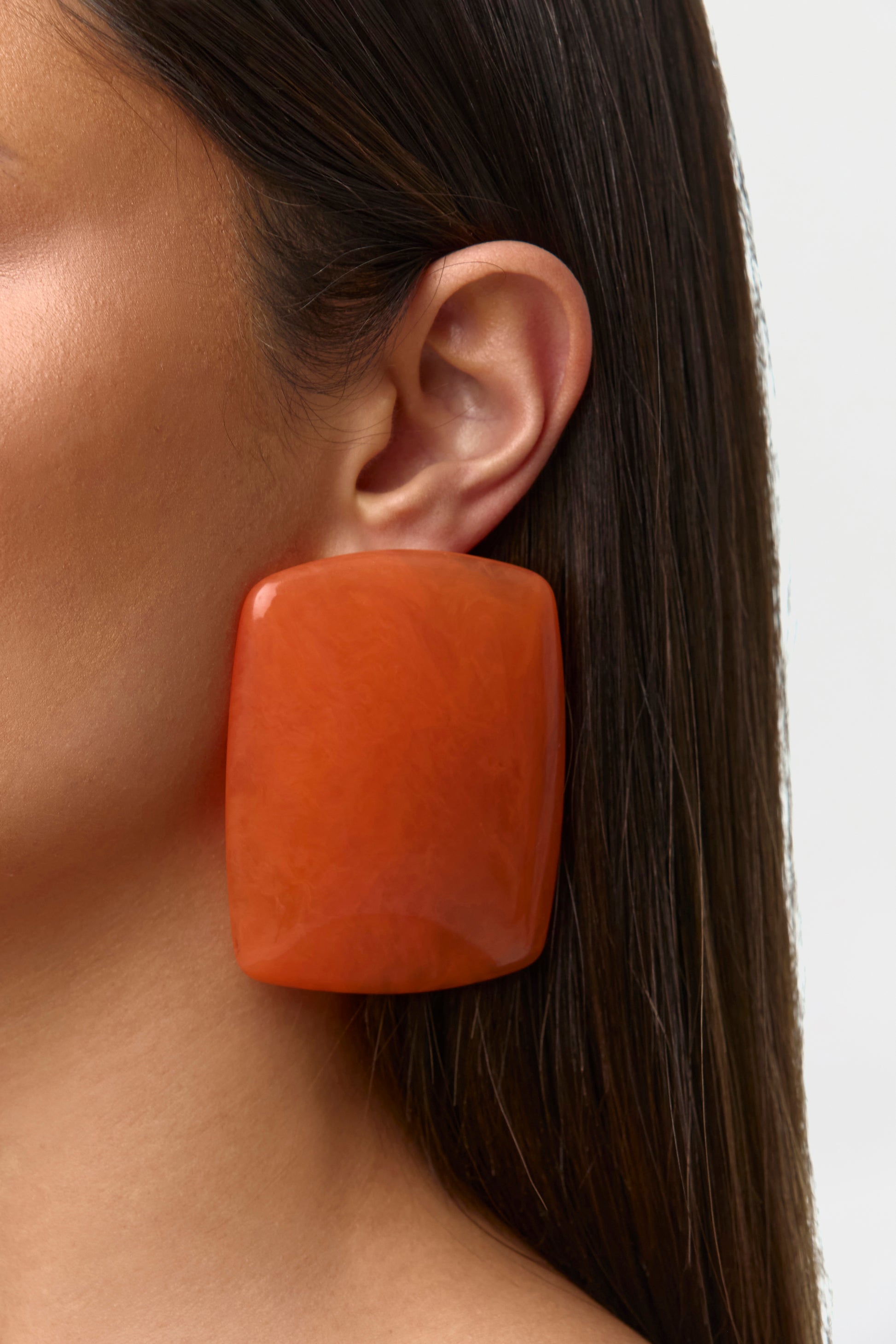 Orange Resin Stone Earrings
