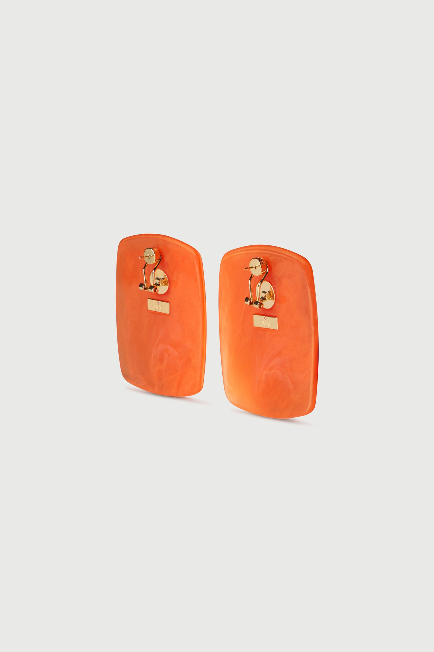 Orange Resin Stone Earrings