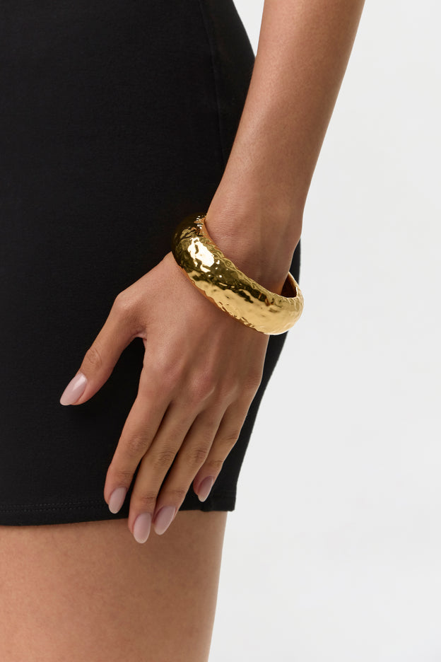 Gold Hammered Bracelet