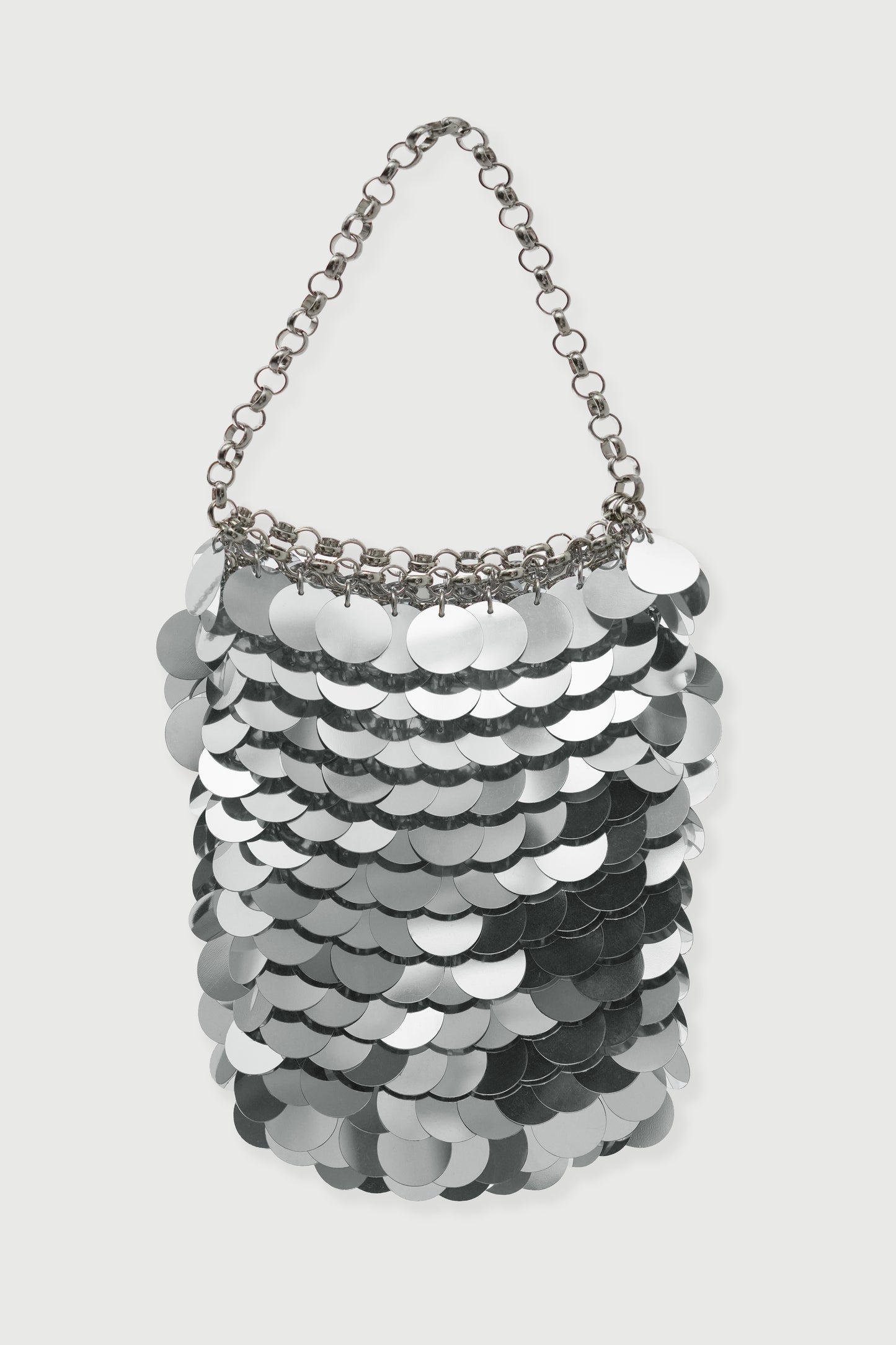 Silver Sequin Chain Mini Bag