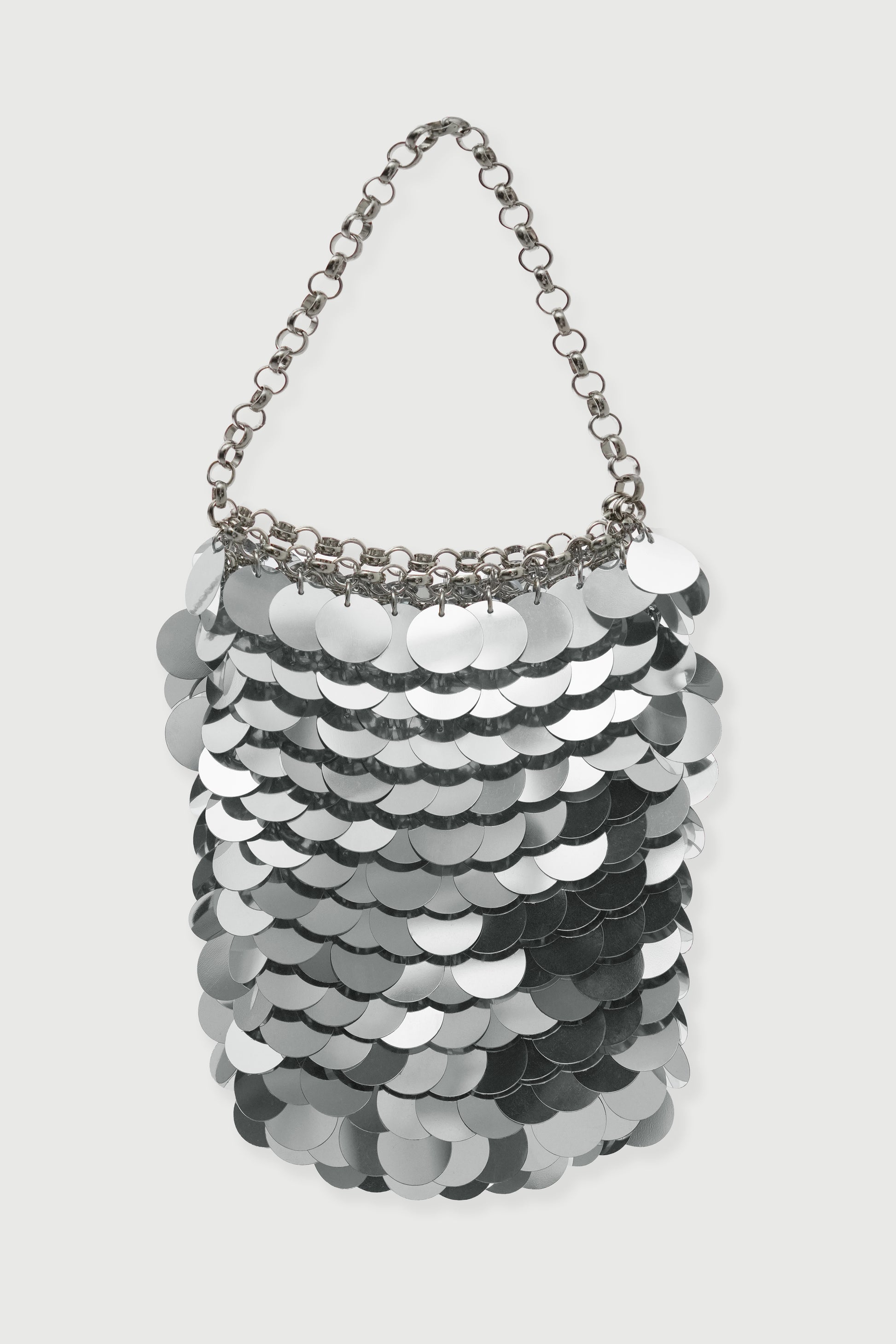 Silver Sequin Chain Mini Bag