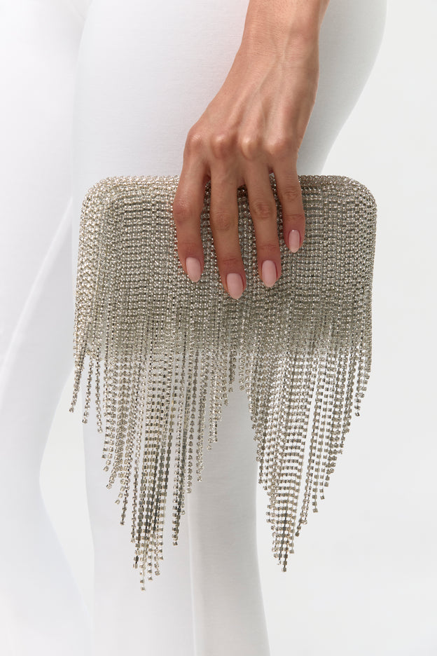 Crystal Fringe Clutch