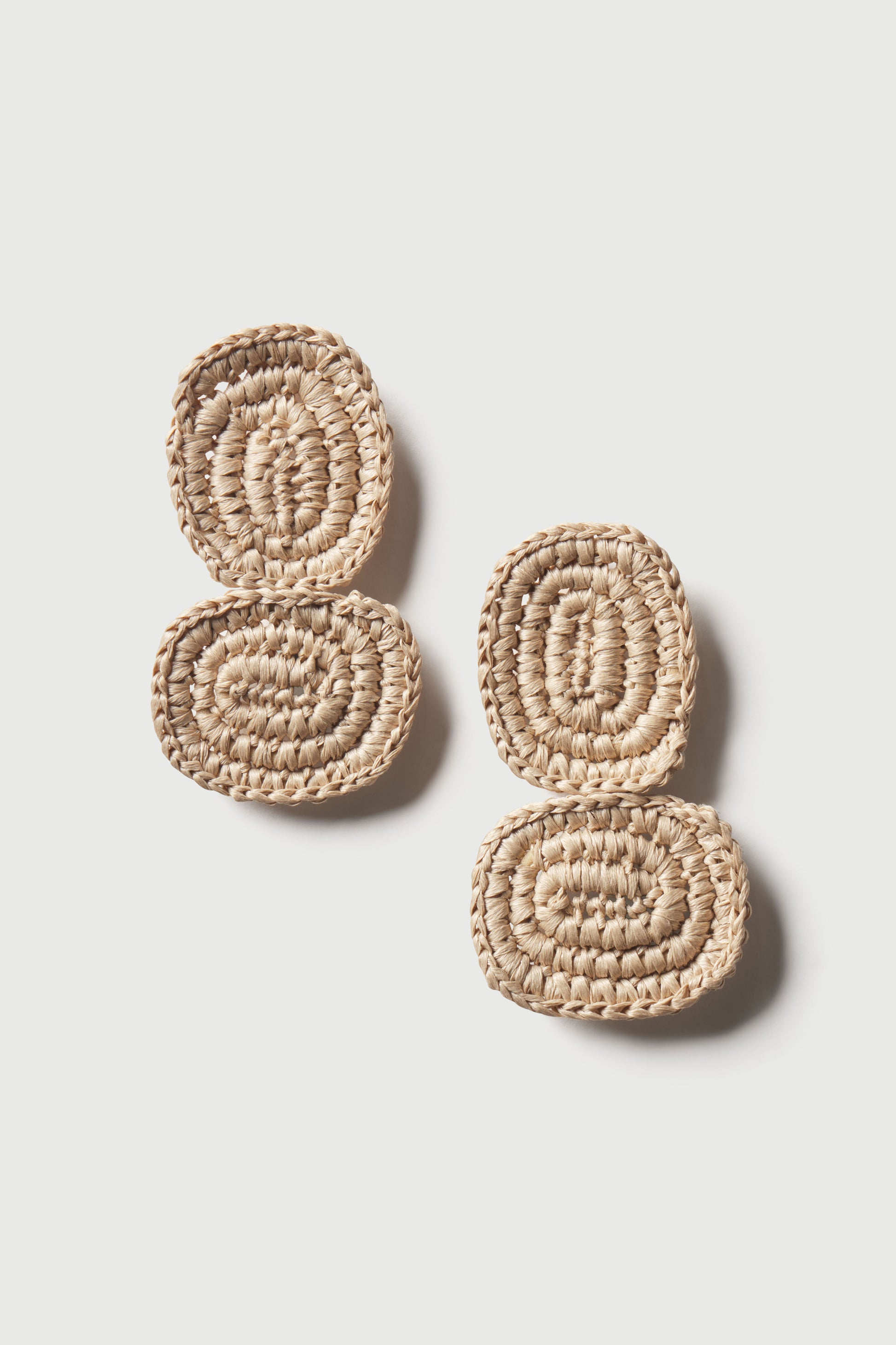 Nude Crochet Knit Tier Drop Earrings