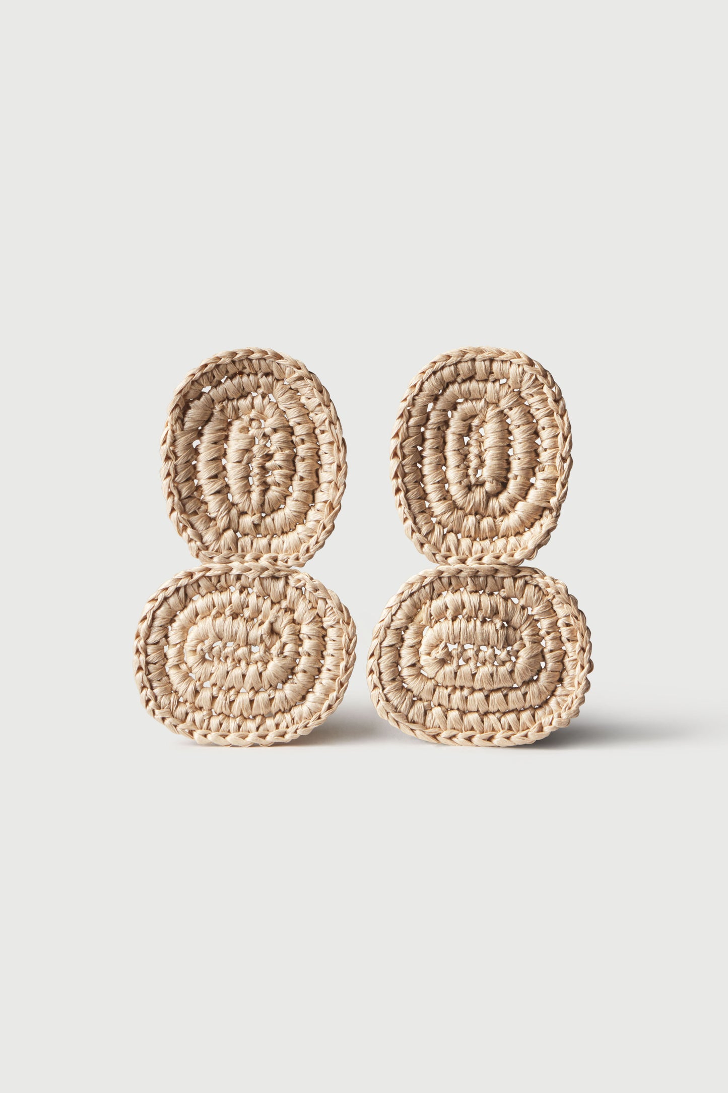 Nude Crochet Knit Tier Drop Earrings