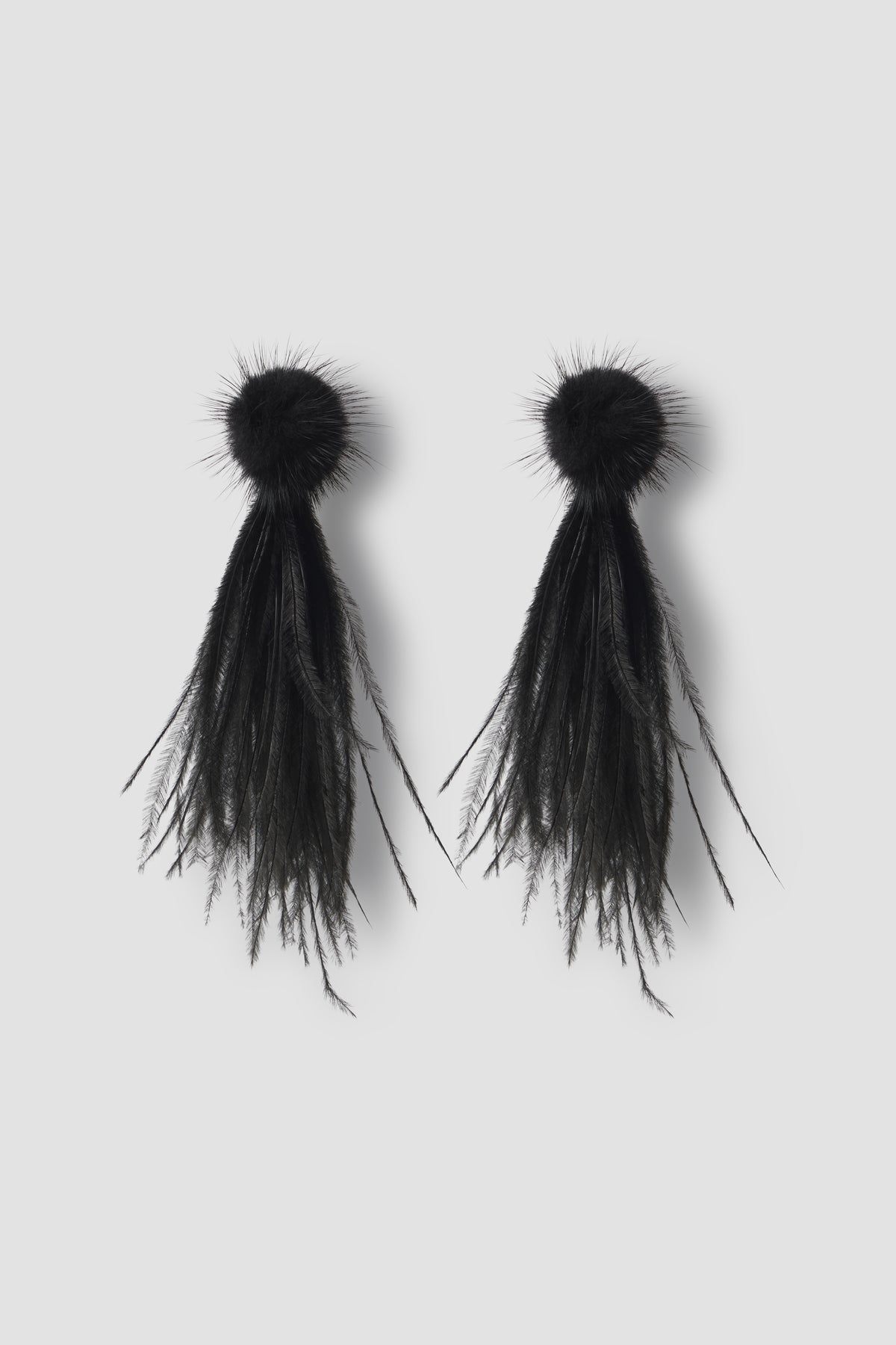 Feather Faux Mink Drop Earrings