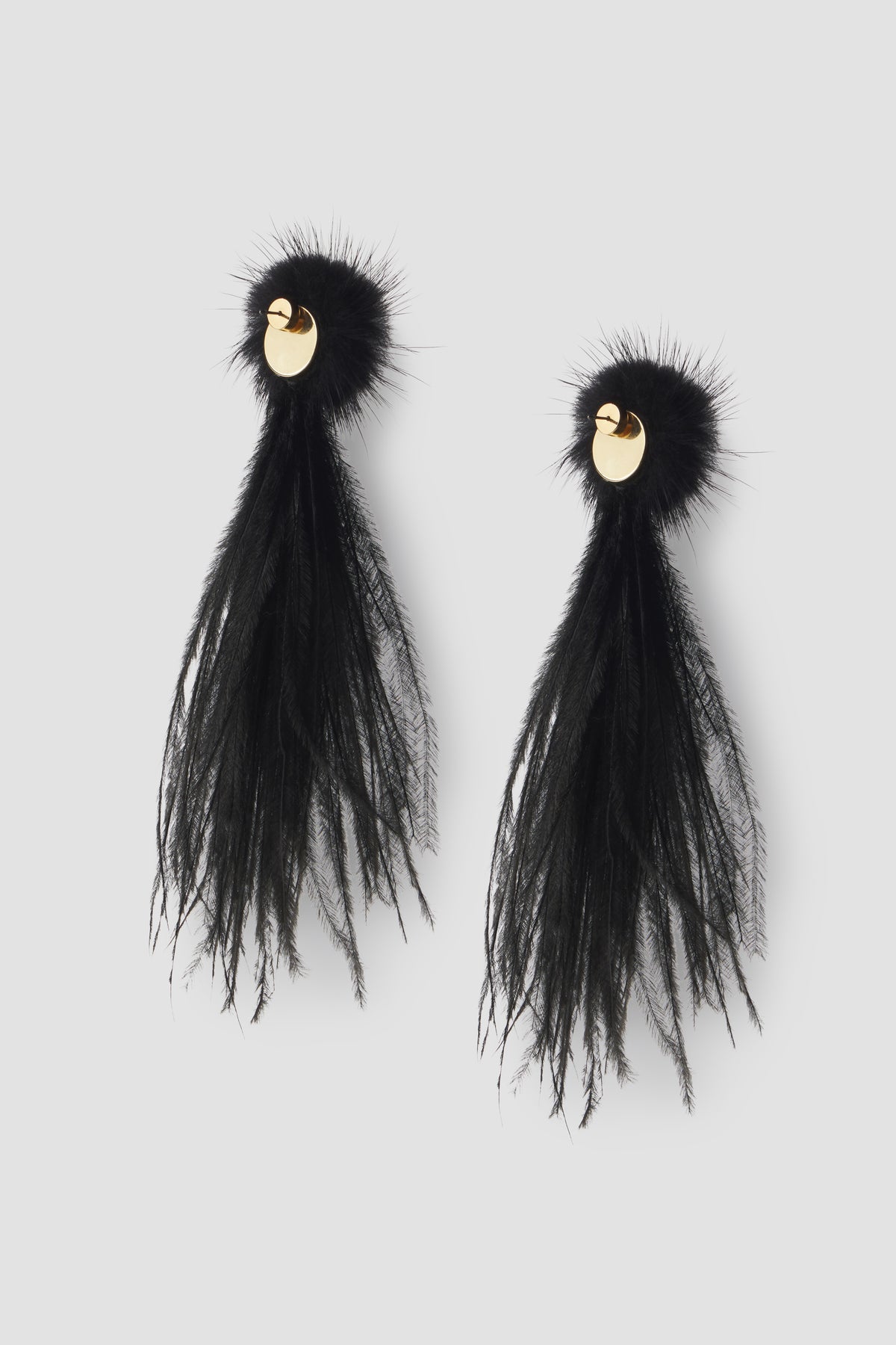 Feather Faux Mink Drop Earrings