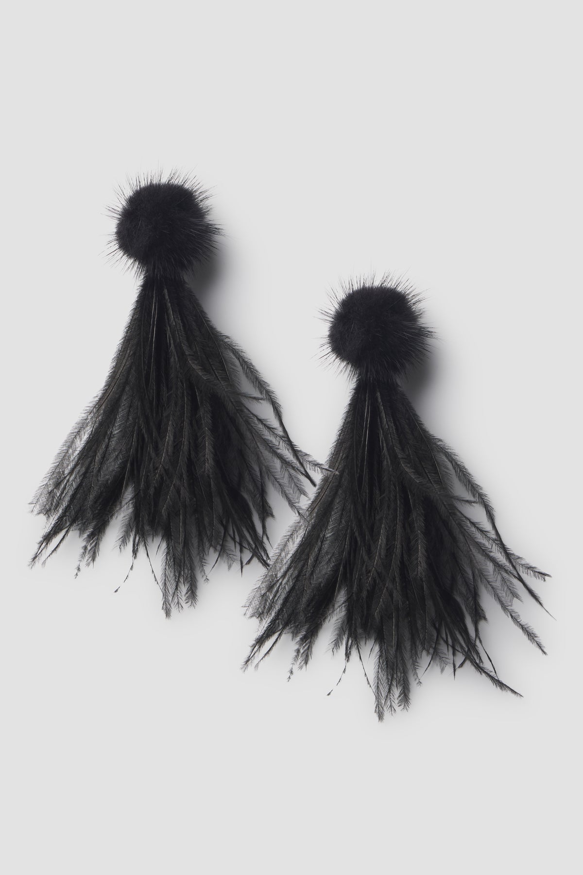 Feather Faux Mink Drop Earrings